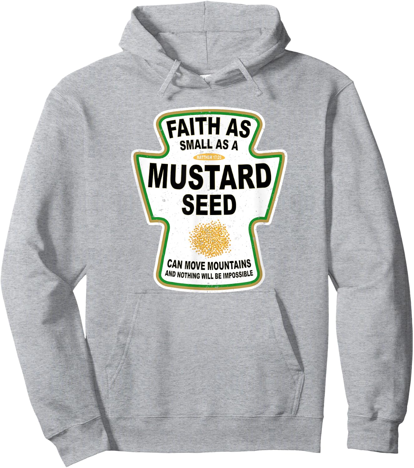 Grunge Christian Seed of Mustard Faith Jesus Hoodie - Hoodie | Ash