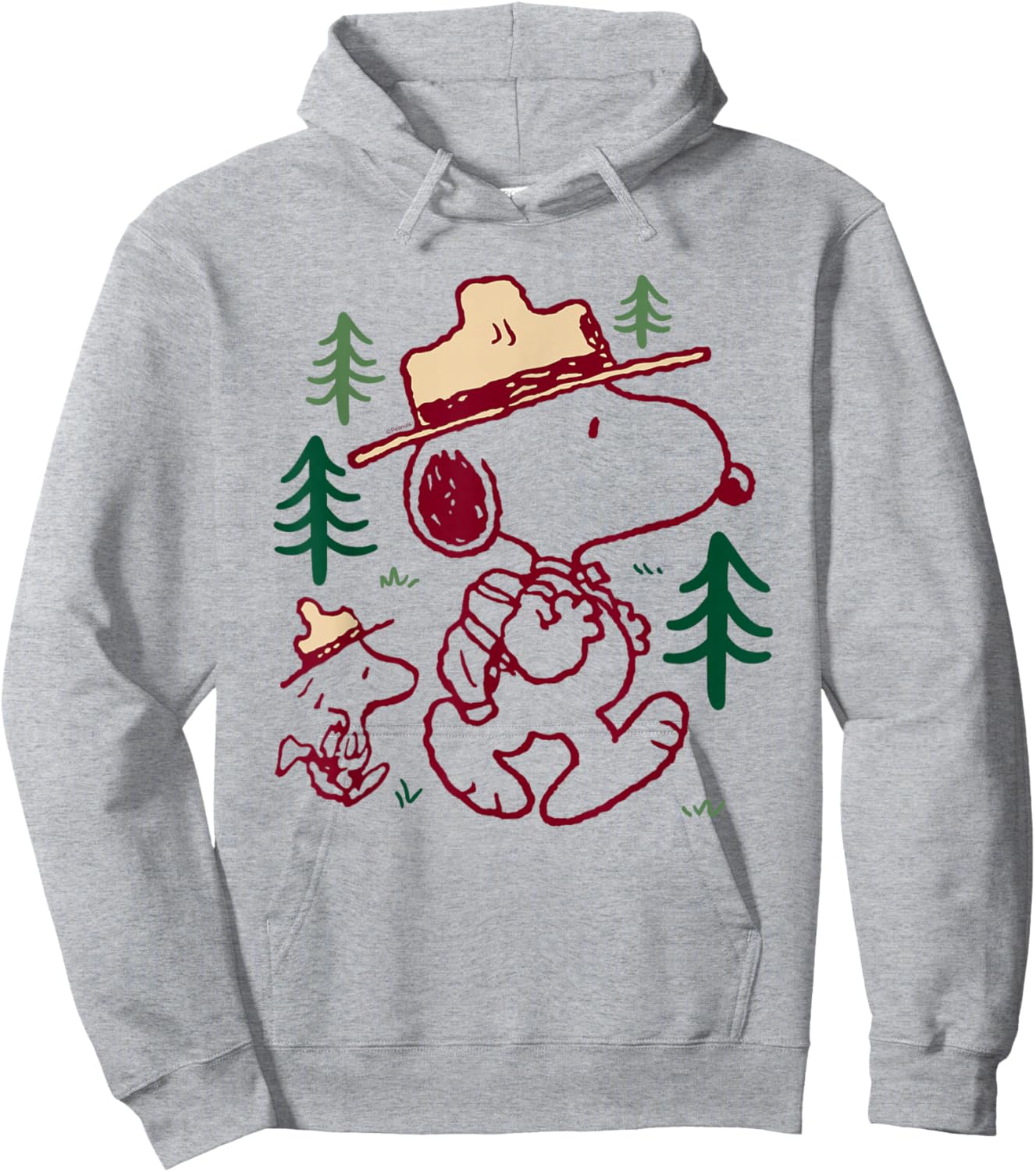 Peanuts Snoopy Woodstock Hoodie - Hoodie | Ash