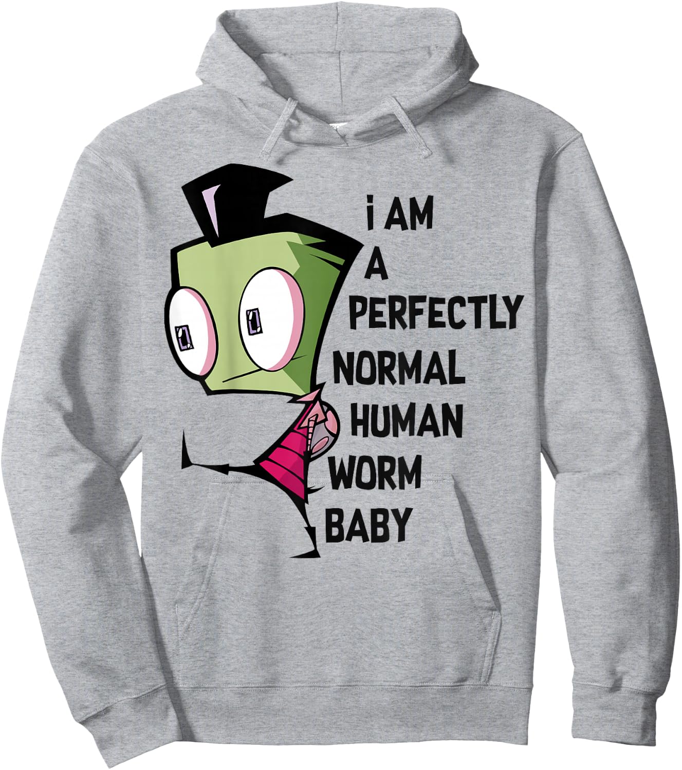 Invader Zim Perfectly Normal Human Text Hoodie - Hoodie | Ash
