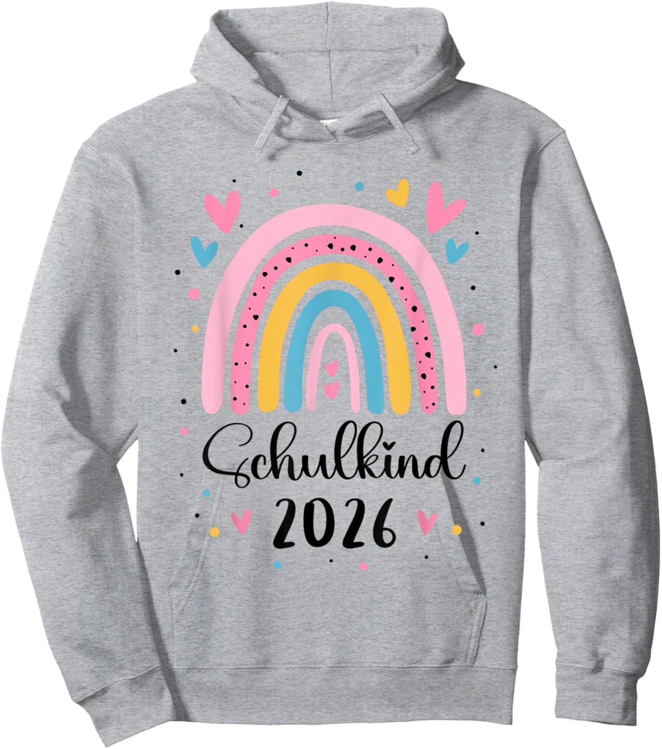 Schulkind 2026 1. Klasse Regenbogen Einschulung Mädchen Hoodie - Hoodie | Ash