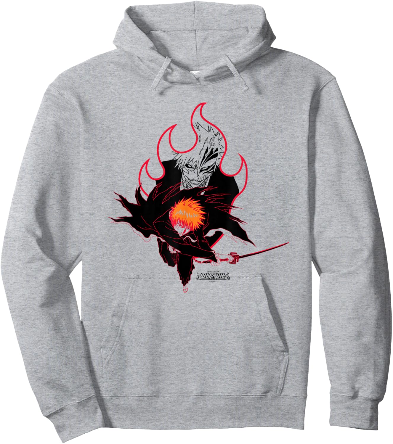 Bleach Ichigo Flame Outline Hallow Transform Anime Hoodie - Hoodie | Ash
