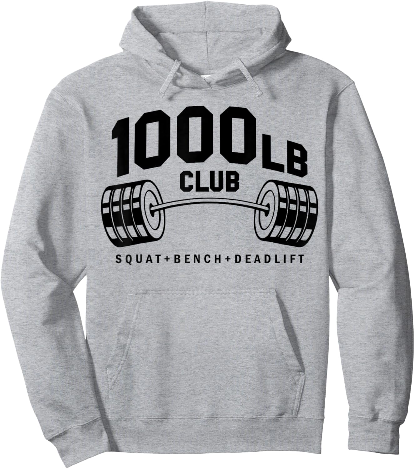 1000 LB Pounds Club Weightlifting Workout Fitness Gym Hoodie - Hoodie | Ash