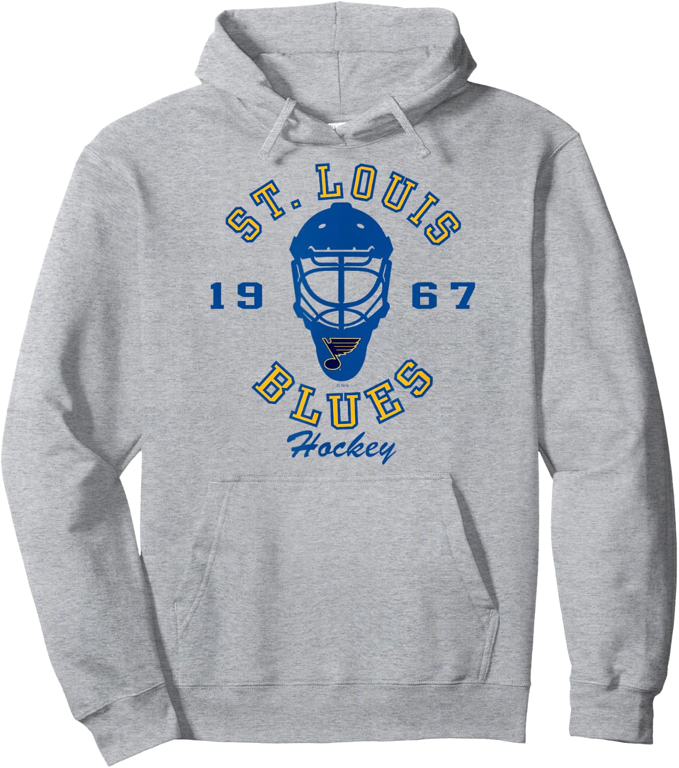 St. Louis Blues Hockey Mask Gray Officially Licensed Hoodie - Hoodie | Ash