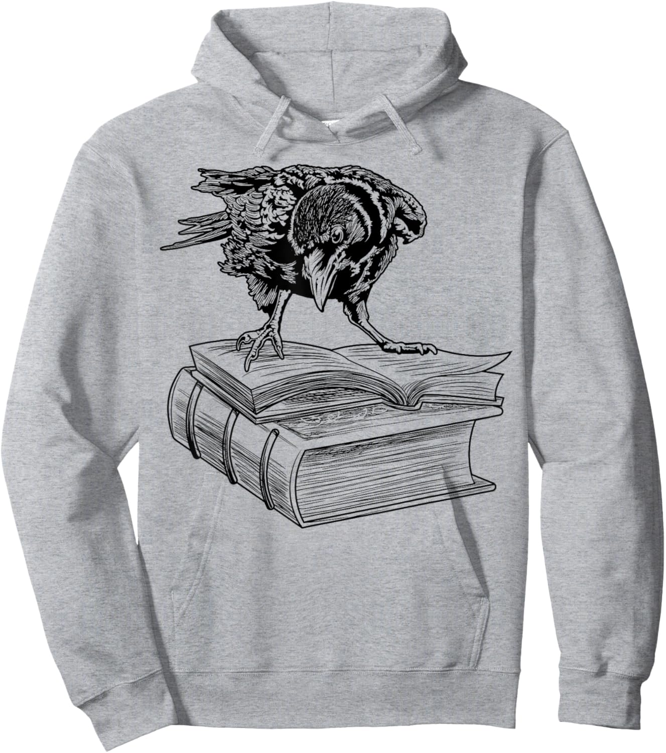 Raven Crow Book Aesthetic Dark Academia Bookworm Hoodie - Hoodie | Ash