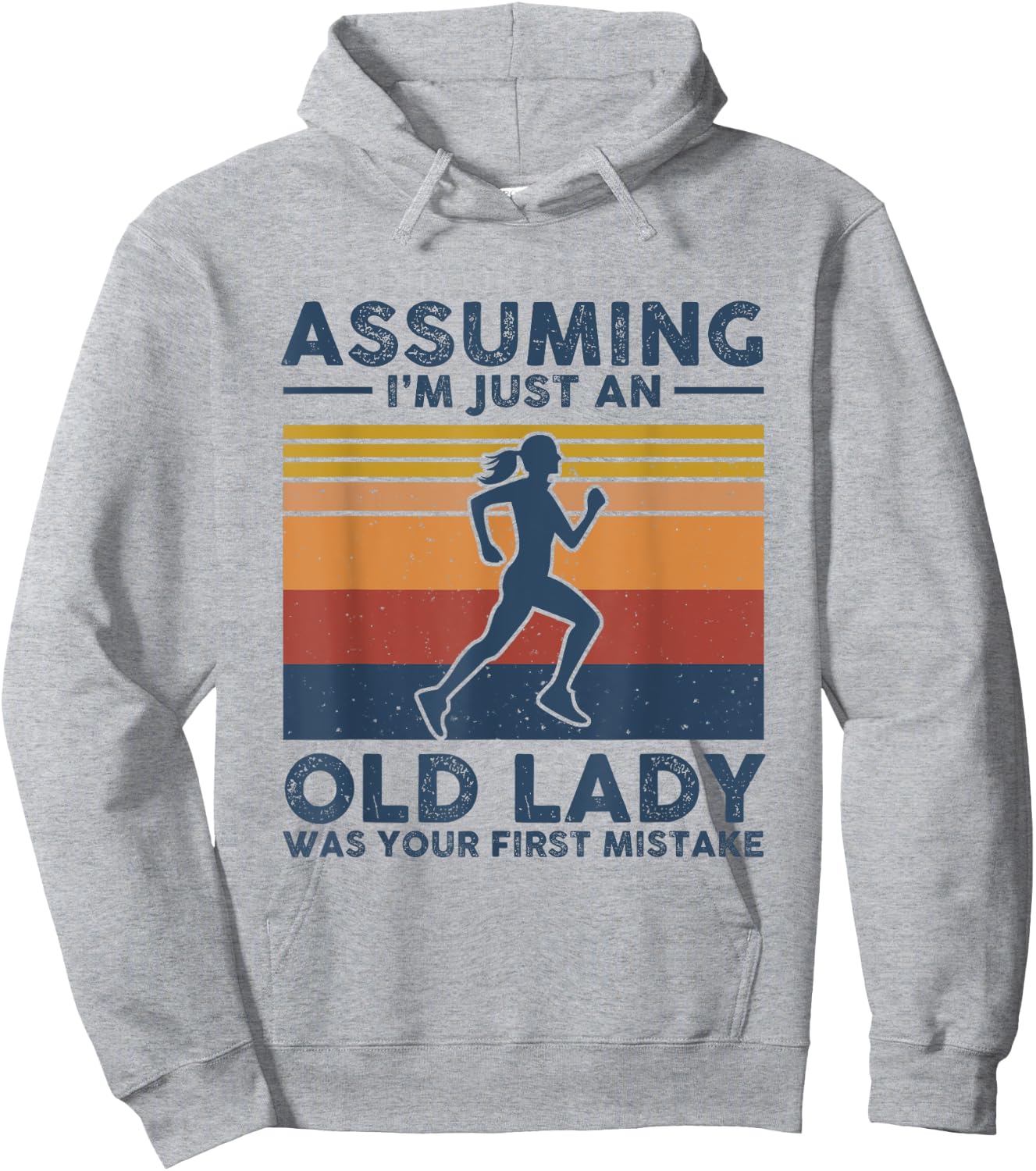 Assuming I'm Just An Old Lady Running Vintage Hoodie - Hoodie | Ash