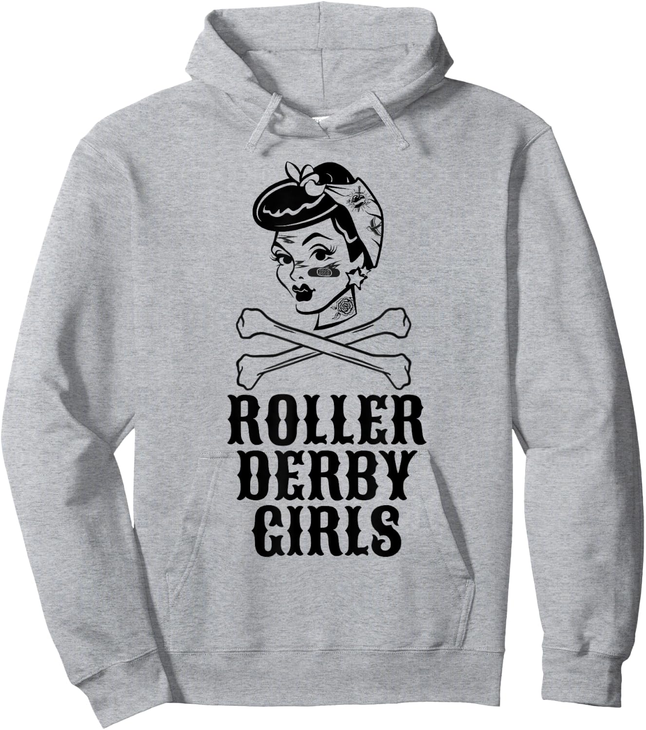Roller Derby Girls Pinup Flat Track Roller Derby Shirt Hoodie - Hoodie | Ash