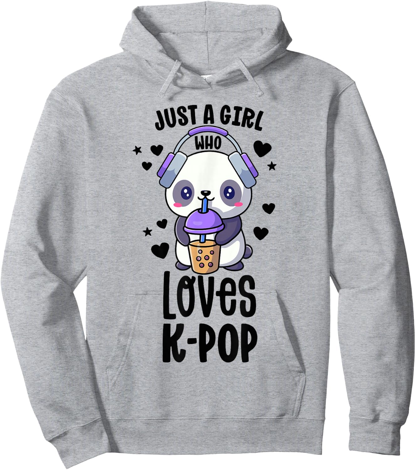 Just A Girl Who Loves K-Pop Shirt Gift Kawaii Boba And KPop Hoodie - Hoodie | Ash
