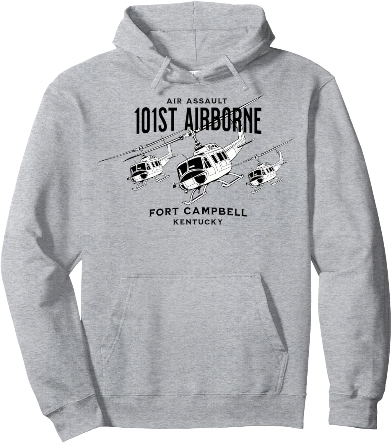 101st Airborne Fort Campbell Kentucky Air Assault Helicopter Hoodie - Hoodie | Ash