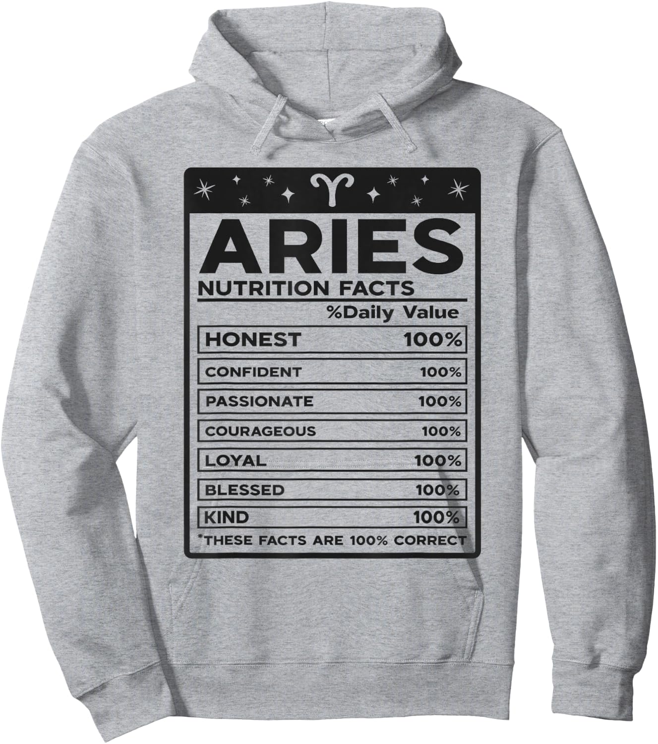 Aries Nutritional Style Zodiac Design, Aries Hoodie - Hoodie | Ash