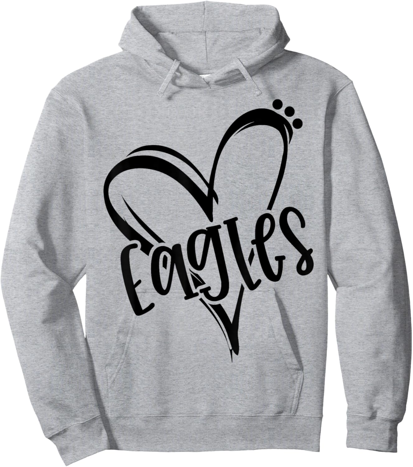 Eagles School Sports Fan Team Spirit Heart Hoodie - Hoodie | Ash