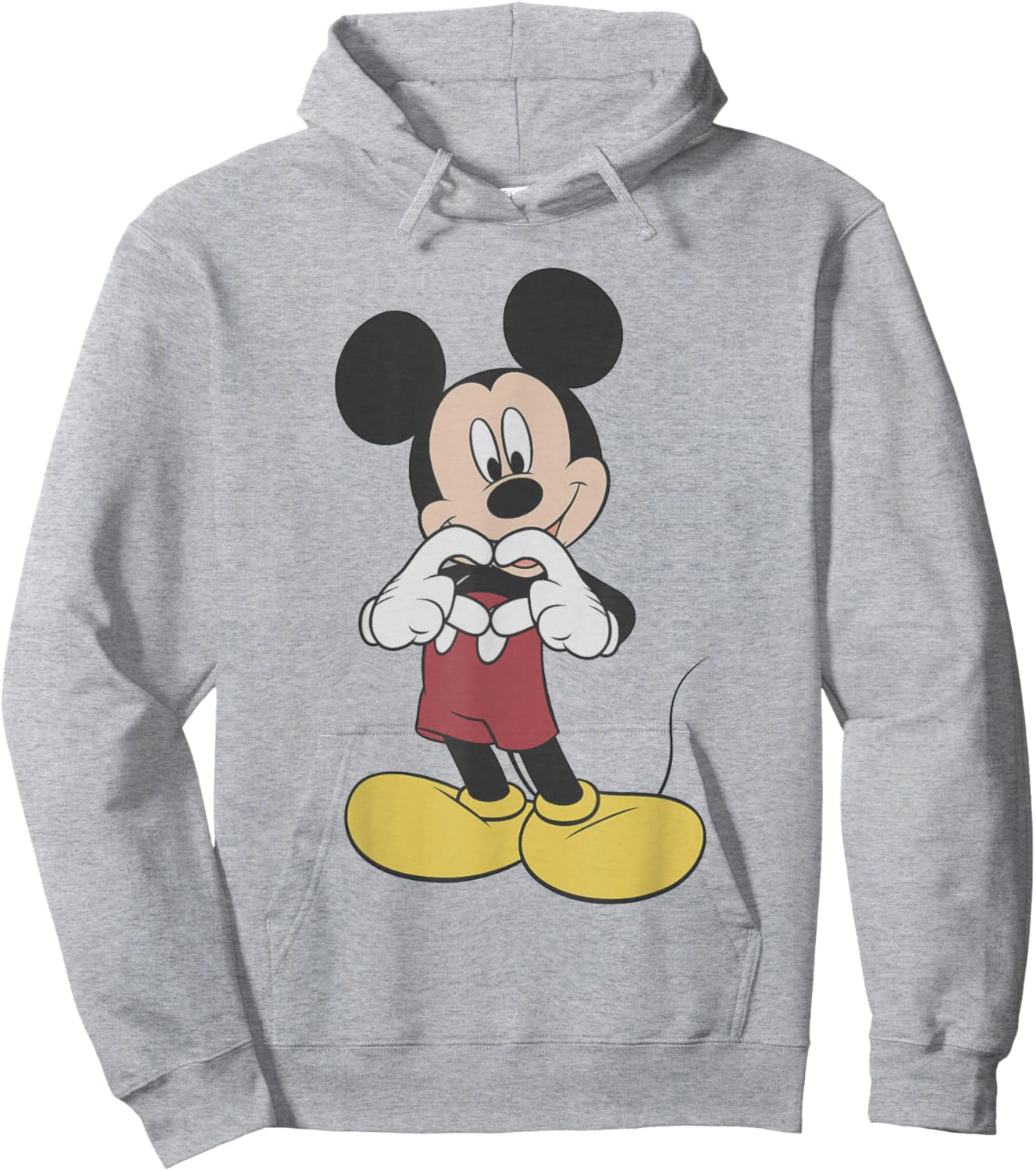 Disney Mickey and Friends Classic Mickey Heart Hand Portrait Hoodie - Hoodie | Ash