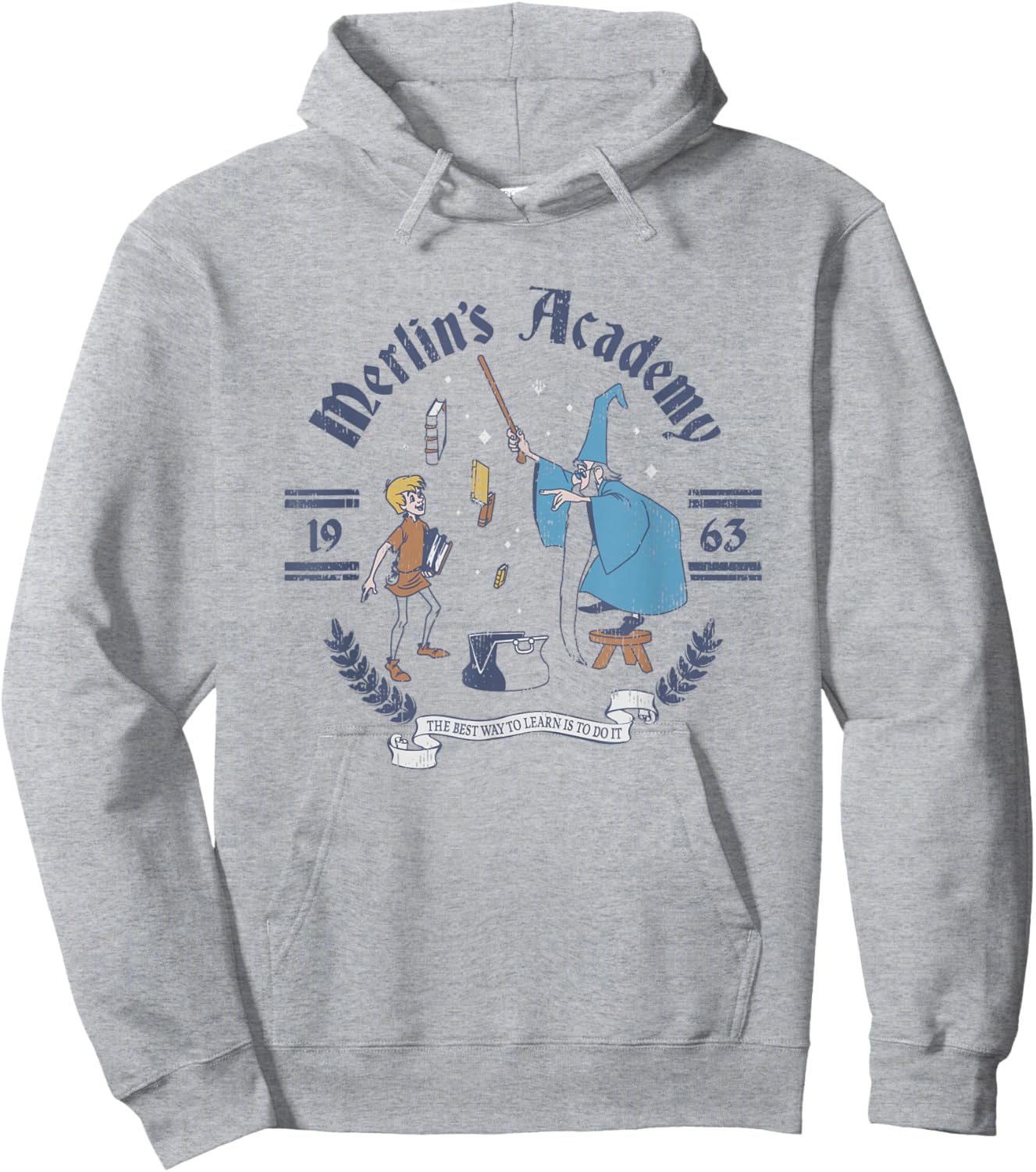 Disney The Sword in The Stone Merlin's Academy Vintage Hoodie - Hoodie | Ash