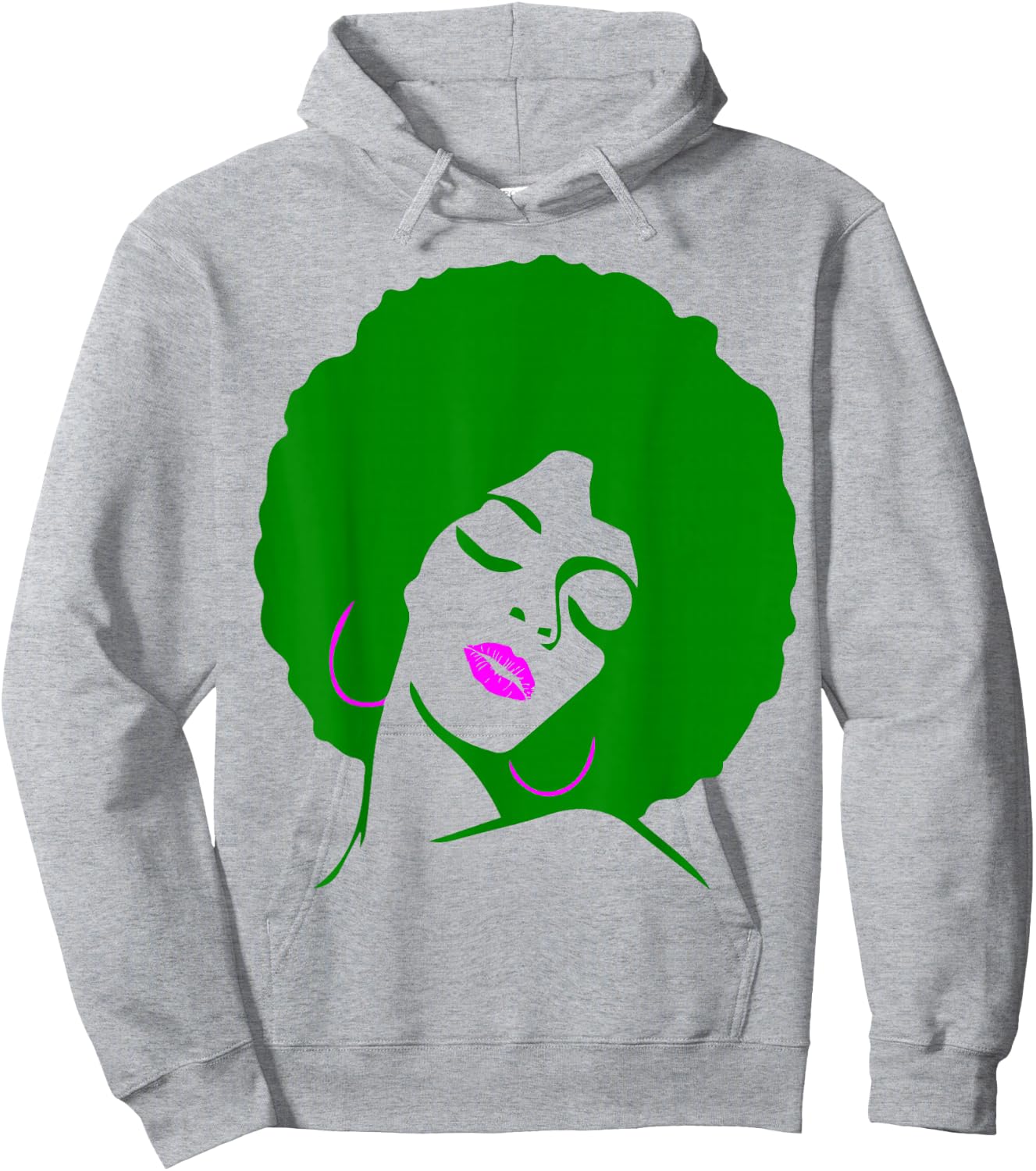 Afro Hair Woman with pink lips Hoodie - Hoodie | Ash