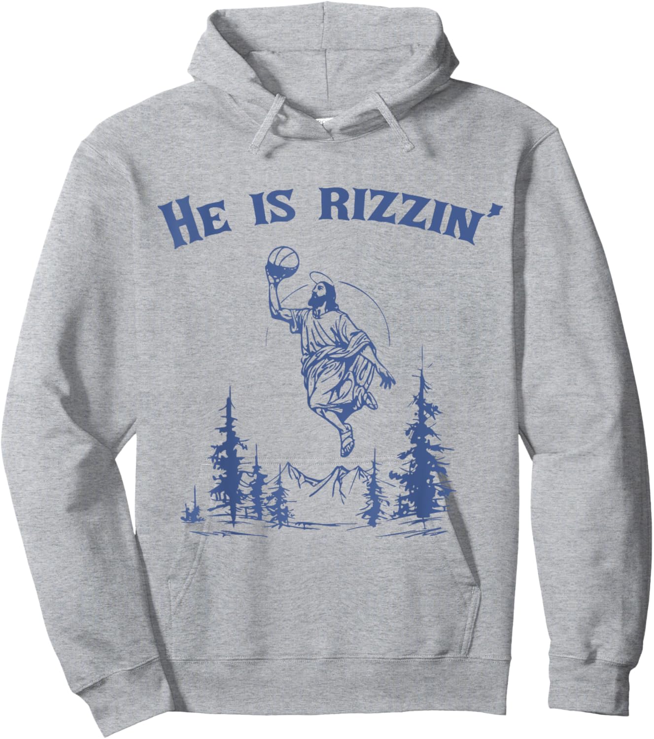 He Is Rizzin' Jesus Playing Basketball Hoodie - Hoodie | Ash
