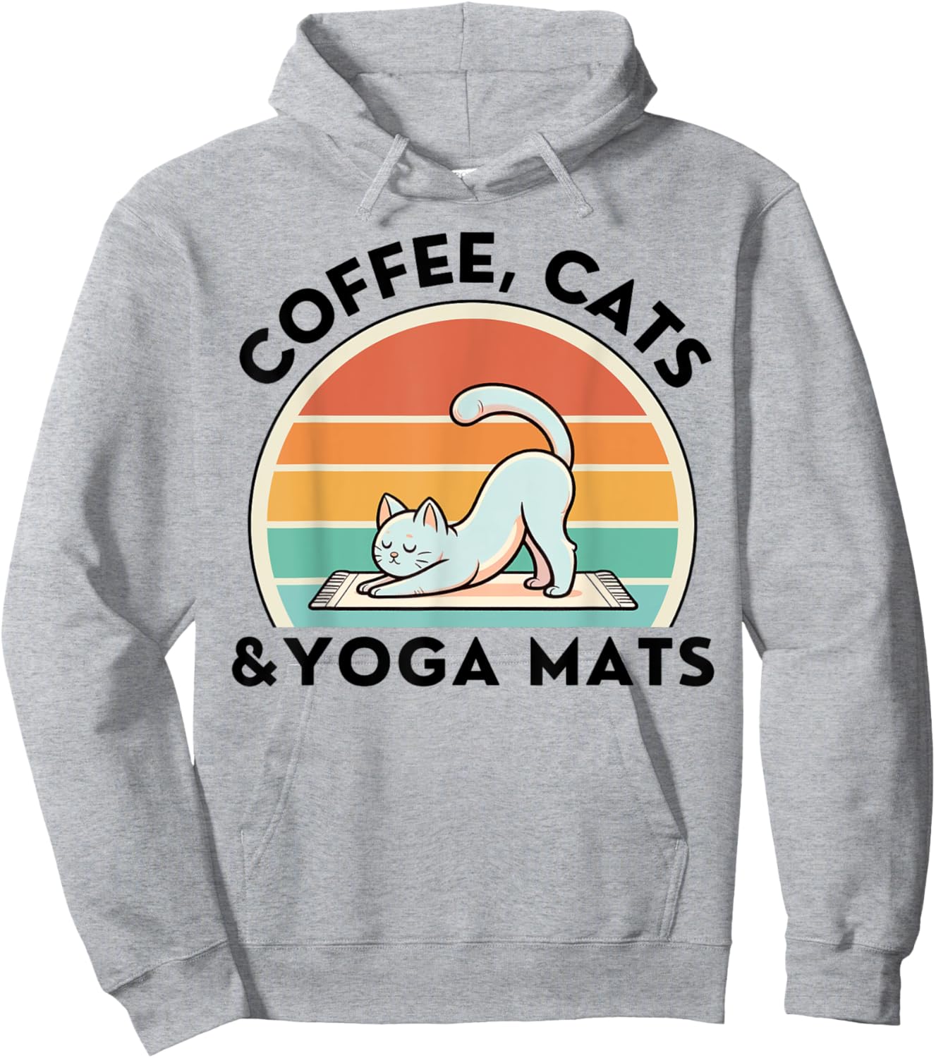 Coffee Cats And Yoga Mats Meditation Women Men Hoodie - Hoodie | Ash