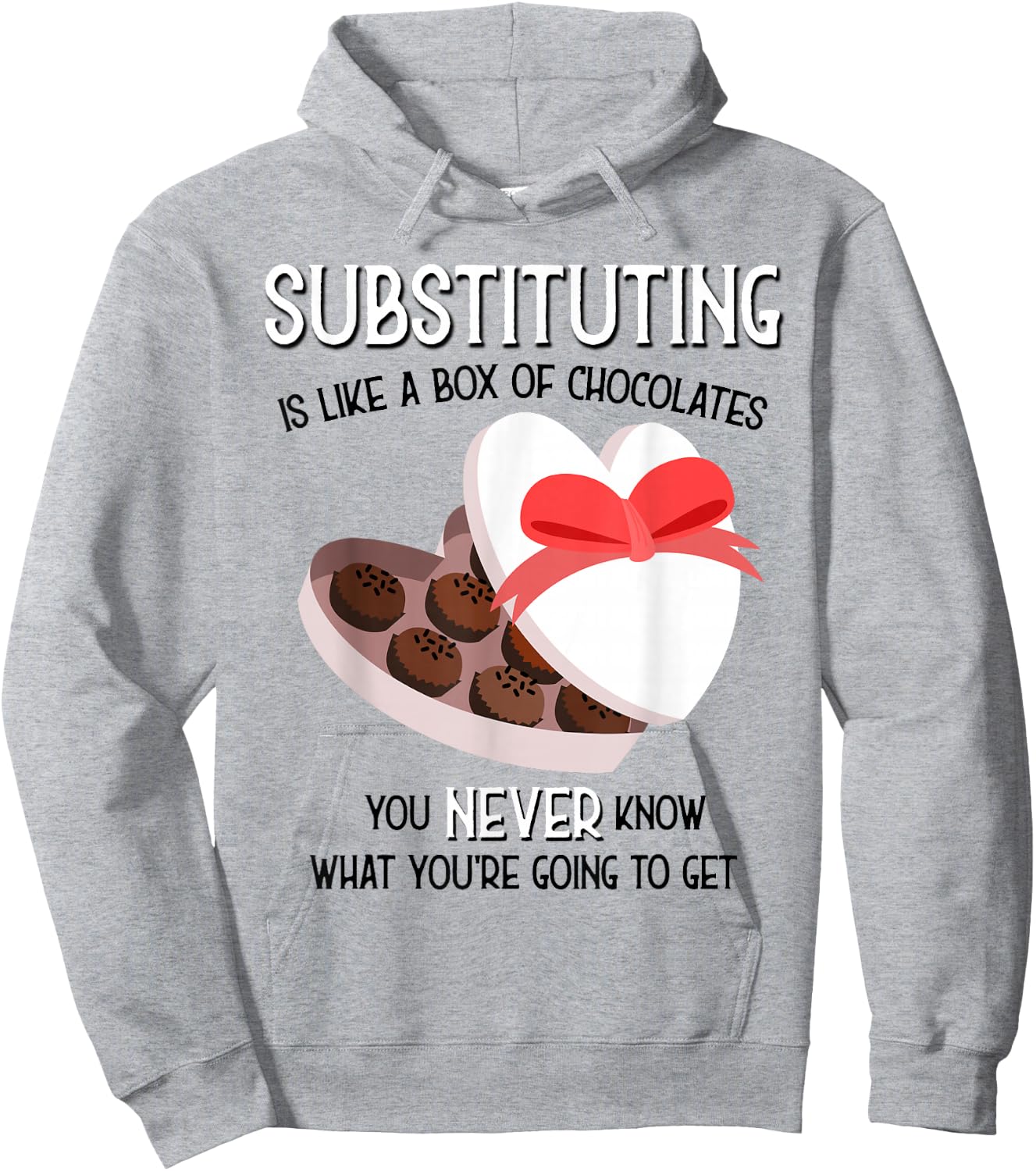 Substitute School Teacher T shirt Valentine s Day Gift Women Hoodie - Hoodie | Ash