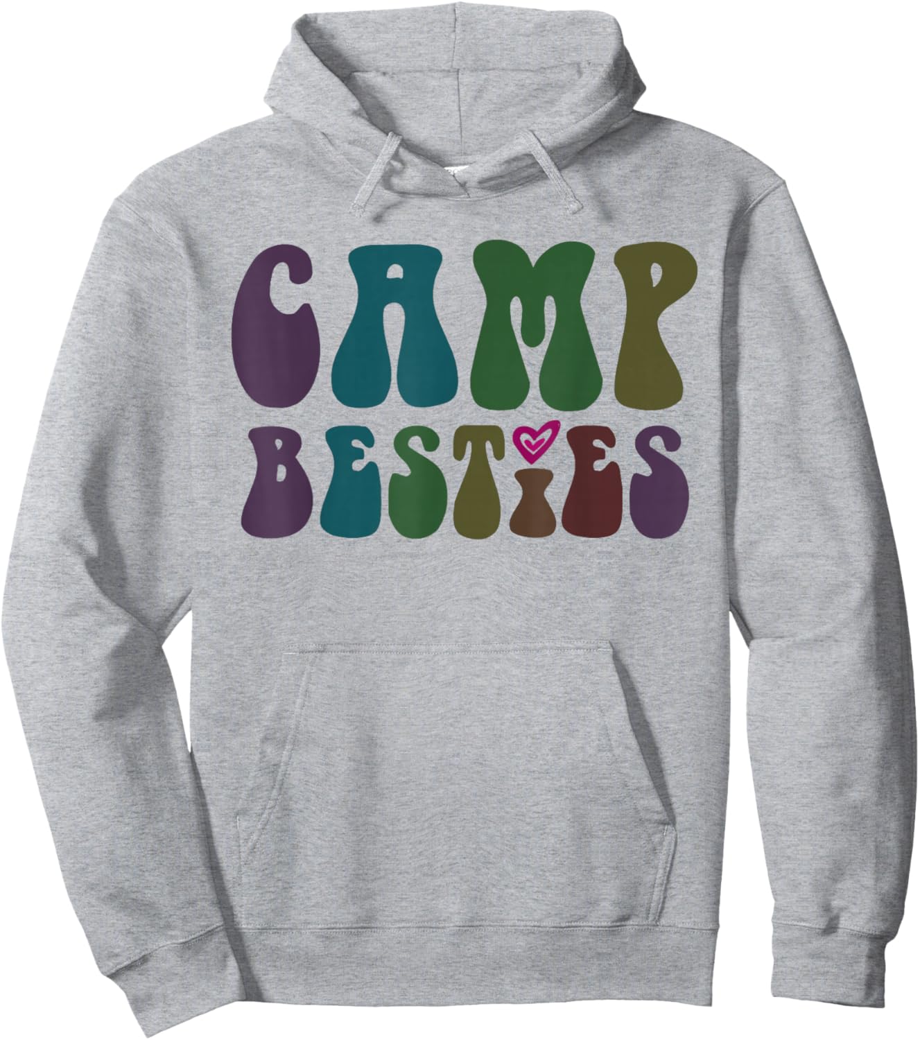 Groovy CAMP BESTIES BFF In-Tents Mode On Cruising Girls Hoodie - Hoodie | Ash