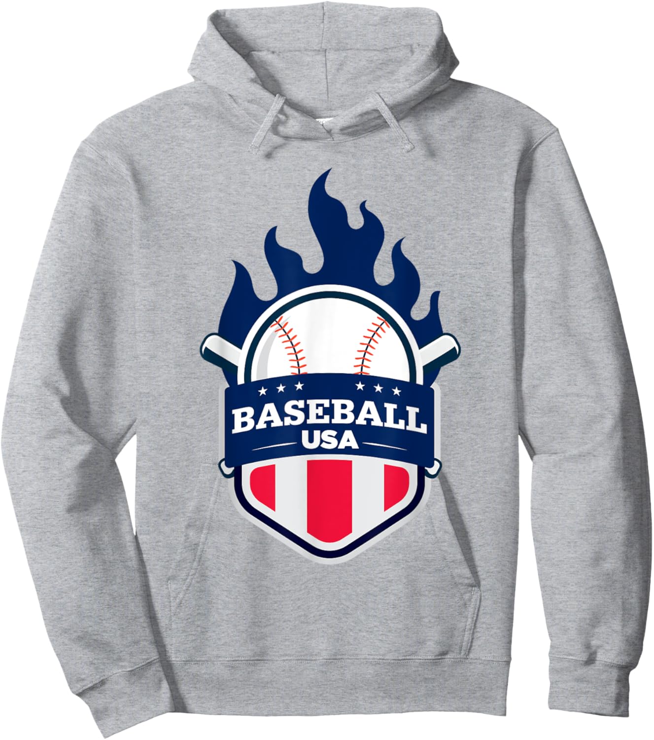 Baseball USA Support the Team Shirt USA Flag Playoff Hoodie - Hoodie | Ash