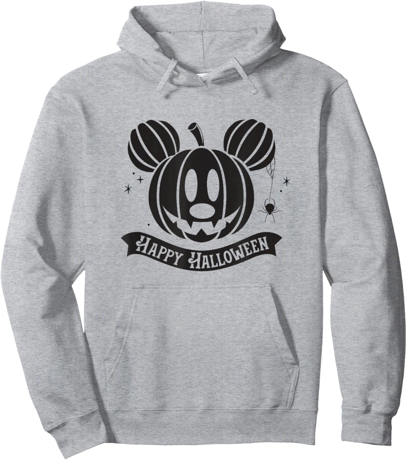 Disney Mickey and Friends Halloween Pumpkin Spooky Face Hoodie - Hoodie | Ash