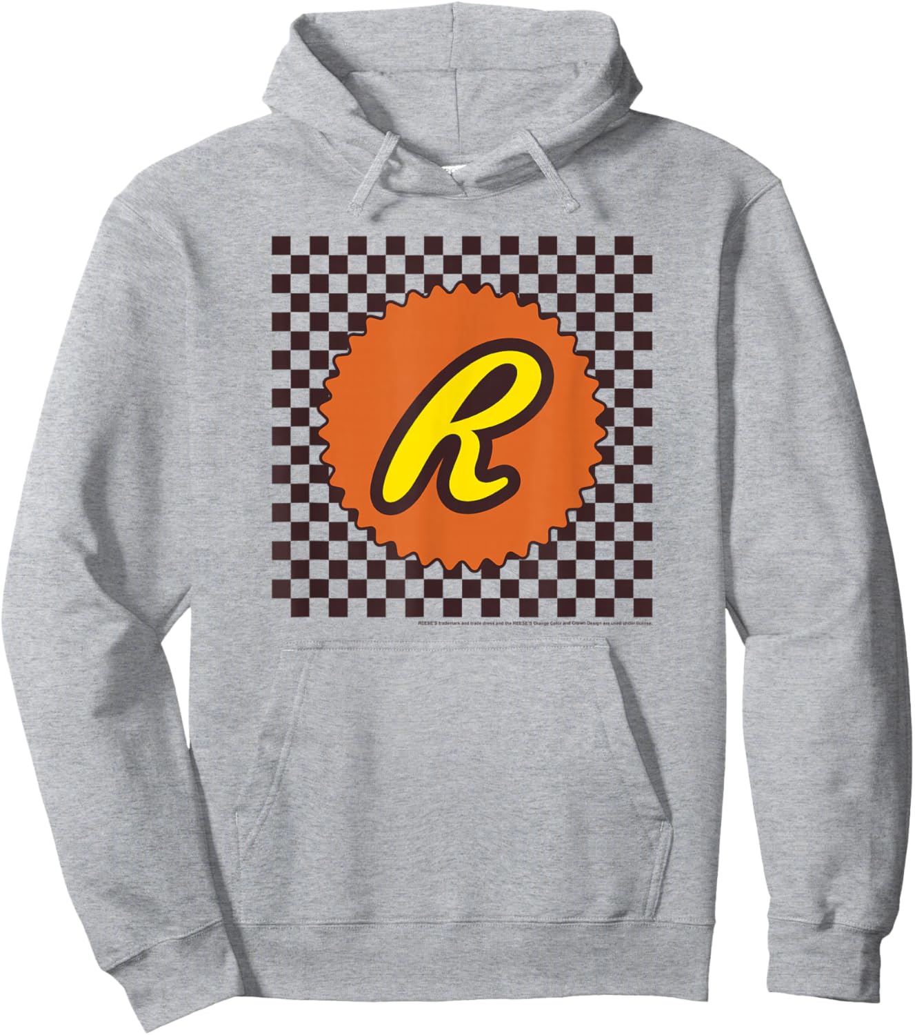 Reese's Peanut Butter Cups Checkered Background Logo Hoodie - Hoodie | Ash
