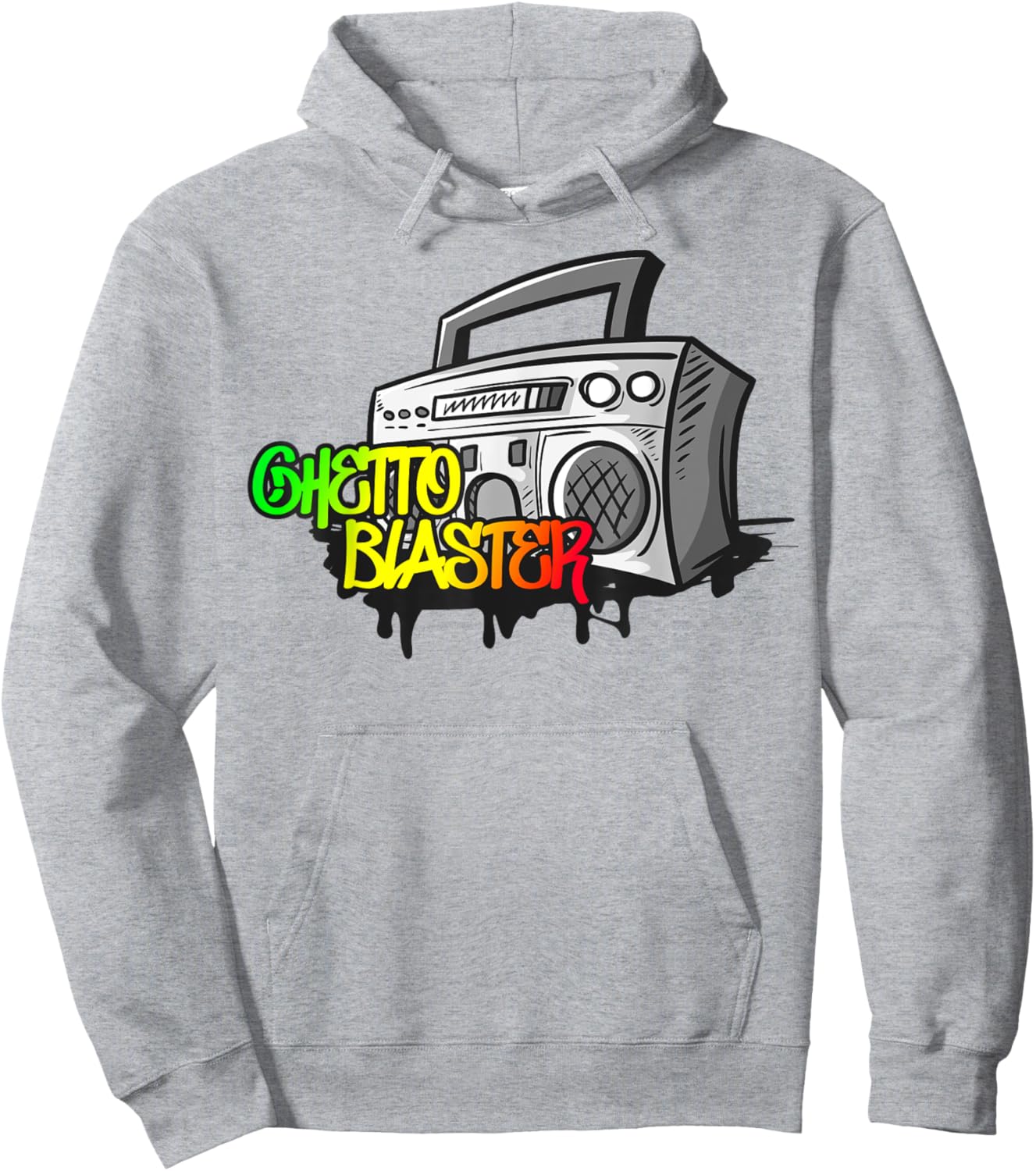 Ghetto Blaster Radio Boom Box Hip Hop Melanin Rap Radio Fun Hoodie - Hoodie | Ash