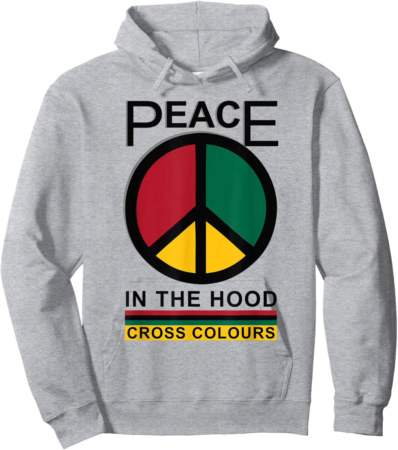Peace In The Hood | Retro Graphic 1990's Vintage Hoodie - Hoodie | Ash