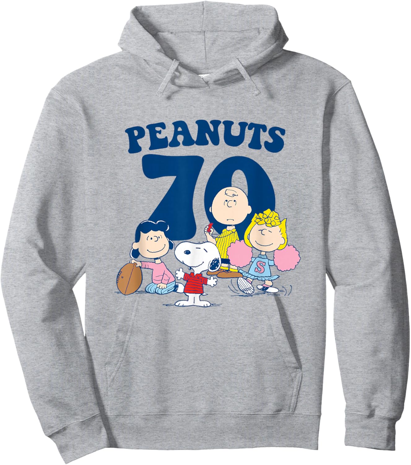 Peanuts - Snoopy Charlie Lucy Sally Football 70 Group Hoodie - Hoodie | Ash