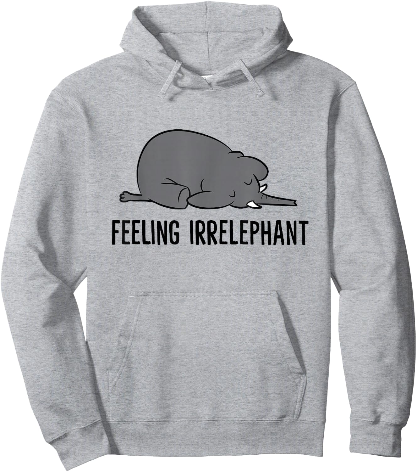 Elephant Pun Feeling Irrelephant Cute Sleeping Elephant Hoodie - Hoodie | Ash