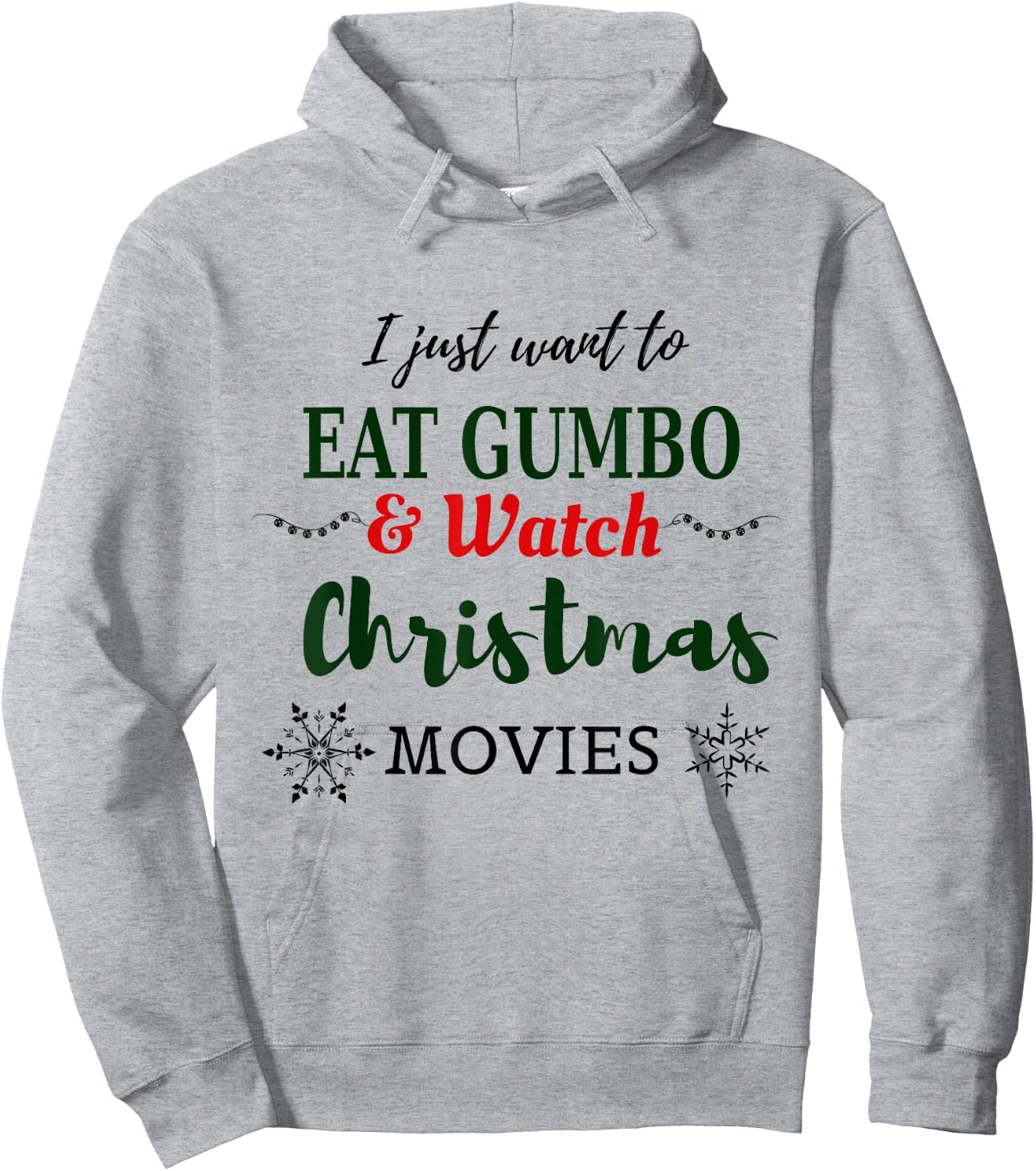 Christmas Movies and Gumbo Funny Cajun Louisiana Holiday Hoodie - Hoodie | Ash