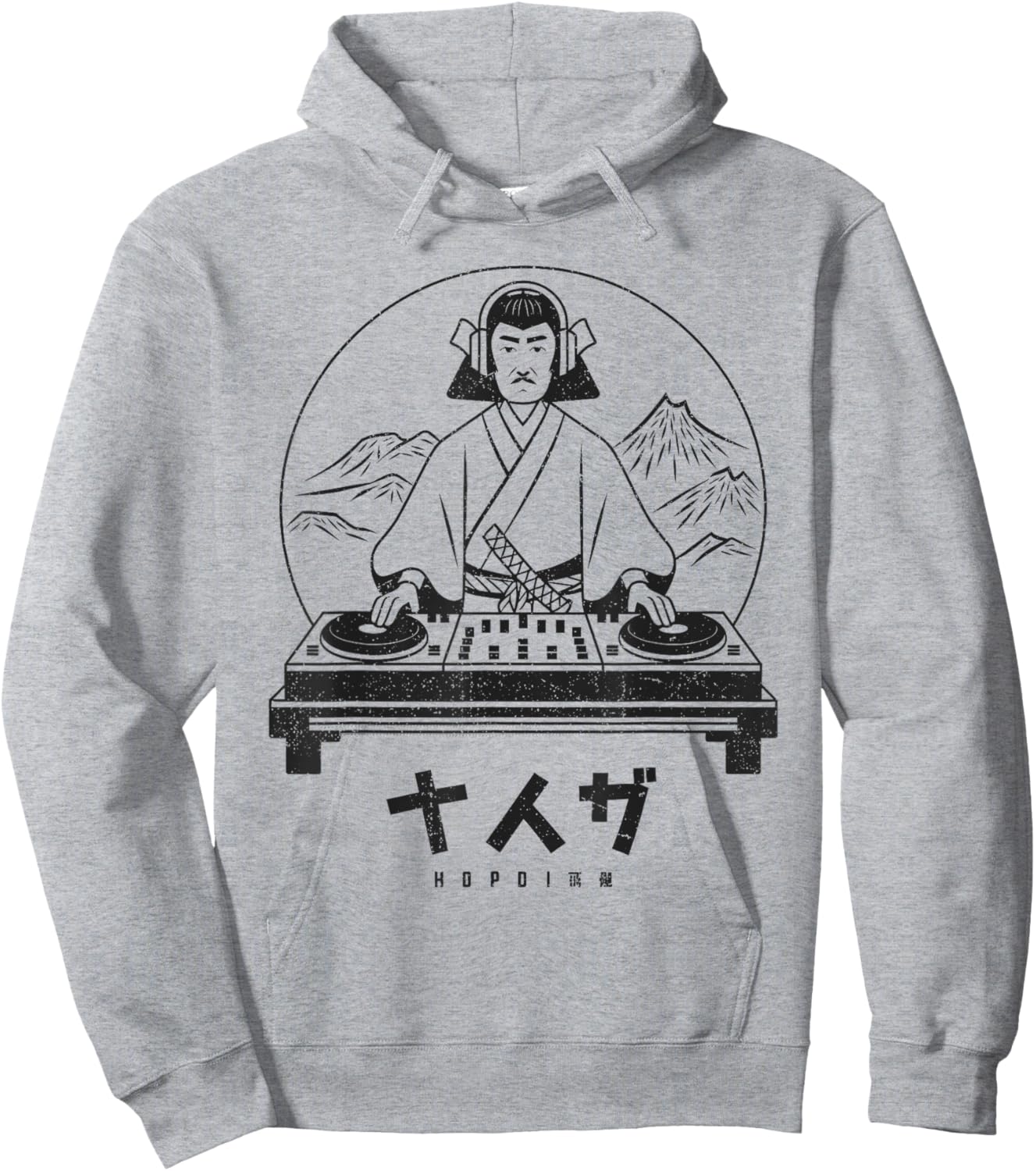 Japanese DJ Music Lover Samurai Japan Art Men Women Hoodie - Hoodie | Ash