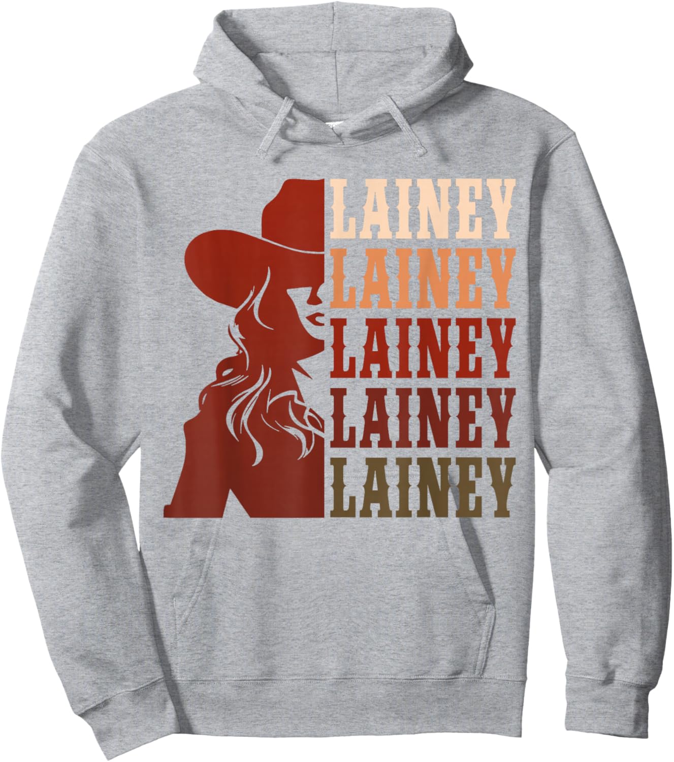Girl Retro First Name Lainey Personalized Cowgirl Party Hoodie - Hoodie | Ash