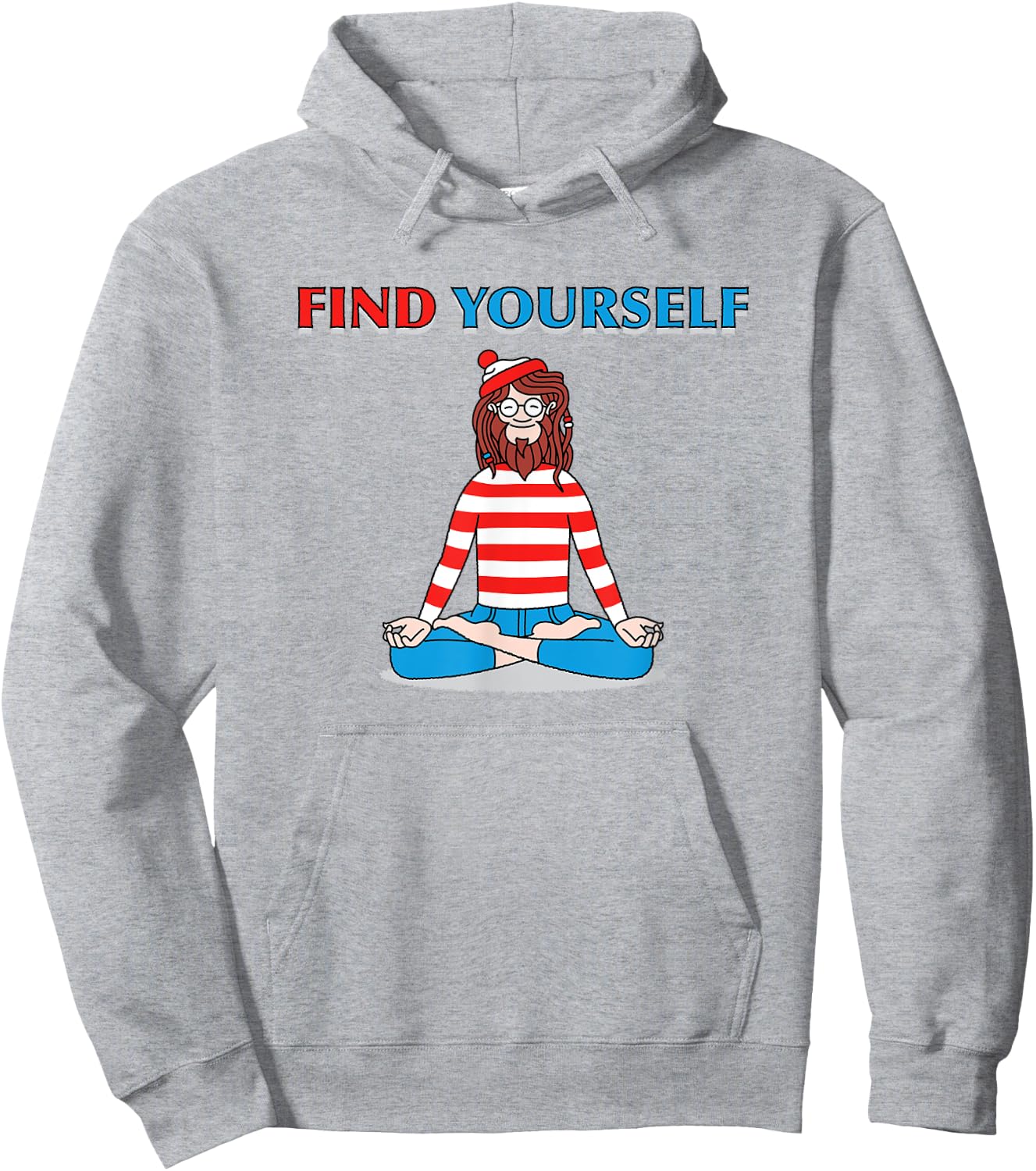 Find Yourself Yoga Pose meditation guru cartoon character Hoodie - Hoodie | Ash
