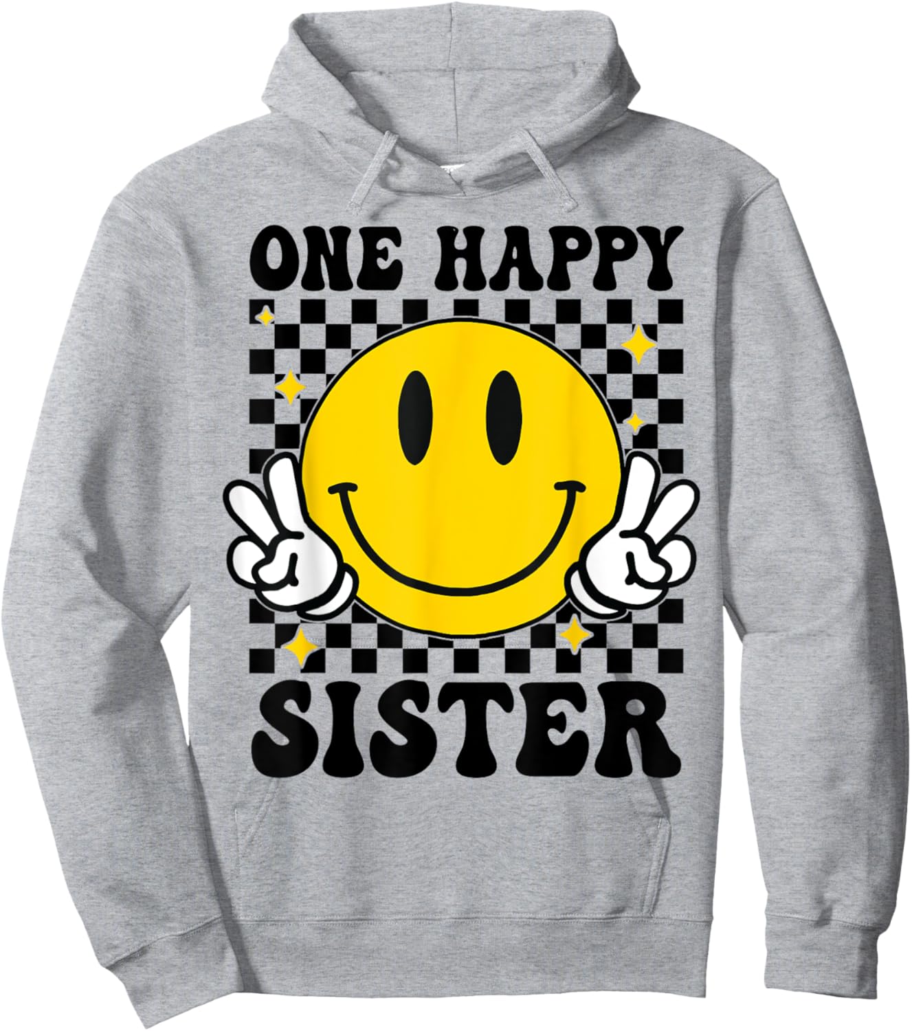 One Happy Dude Sister happy face 1st Birthday Family Hoodie - Hoodie | Ash