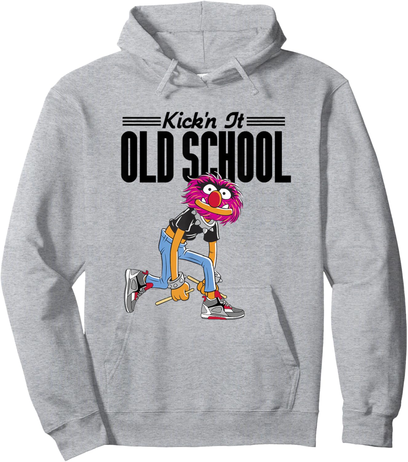 Disney The Muppets Kick'n It Old School Vintage Retro Animal Hoodie - Hoodie | Ash