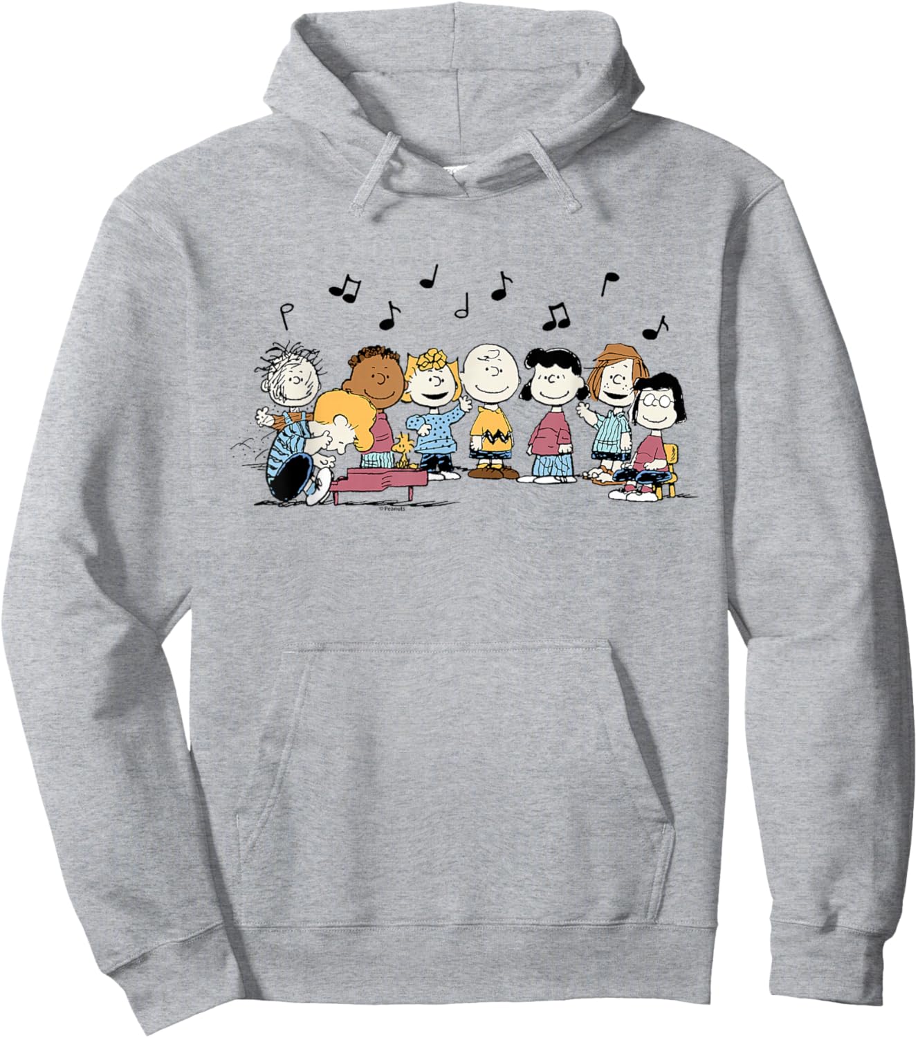 Peanuts - Schroeder Pigpen Franklin Lucy Charlie Sally Music Hoodie - Hoodie | Ash
