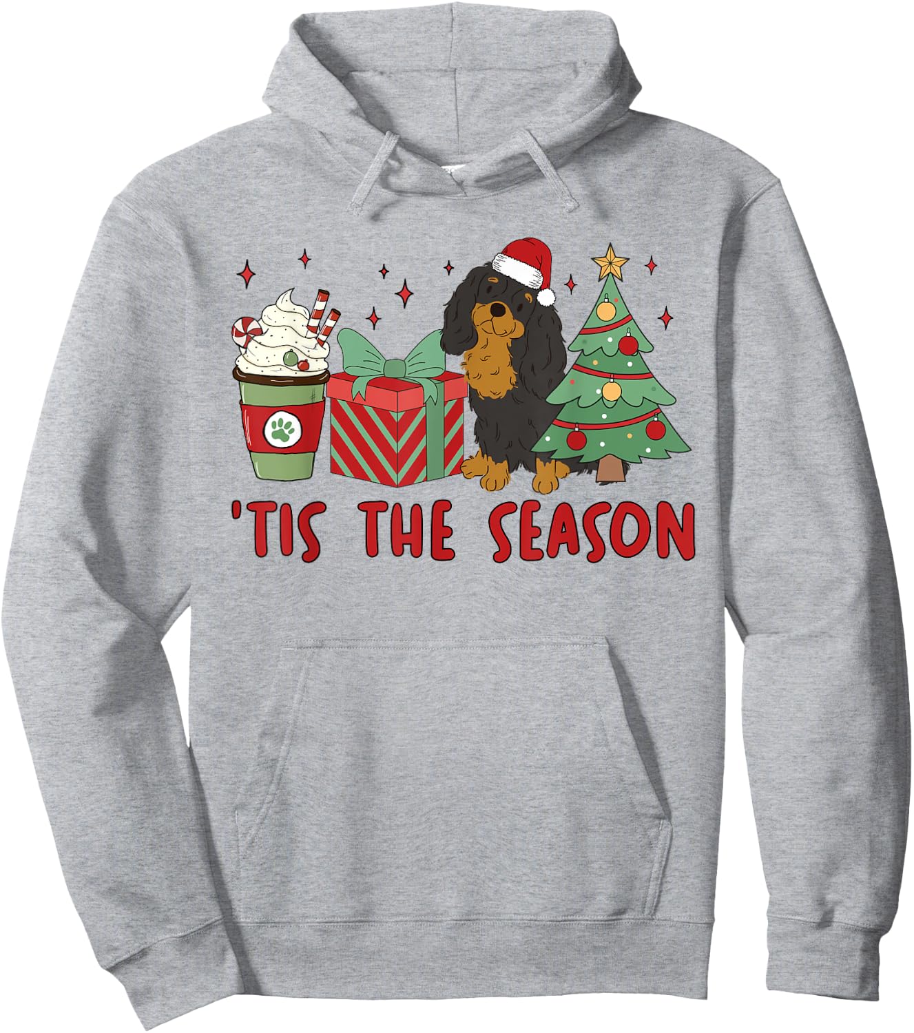 Cavalier King Charles Spaniel Christmas Tis The Season Dog Hoodie - Hoodie | Ash