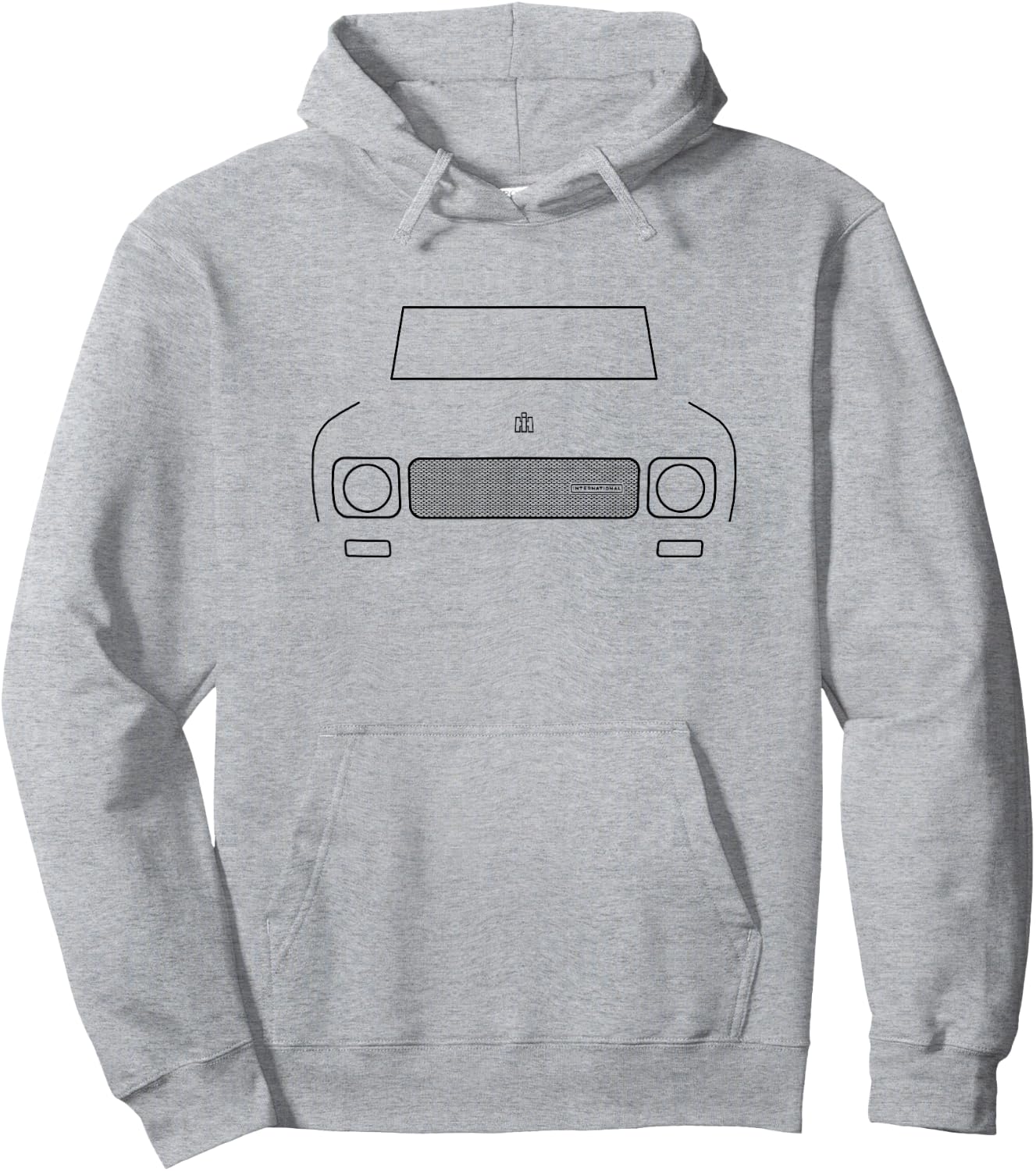International Harvester Scout 800A 1970 truck black outline Hoodie - Hoodie | Ash