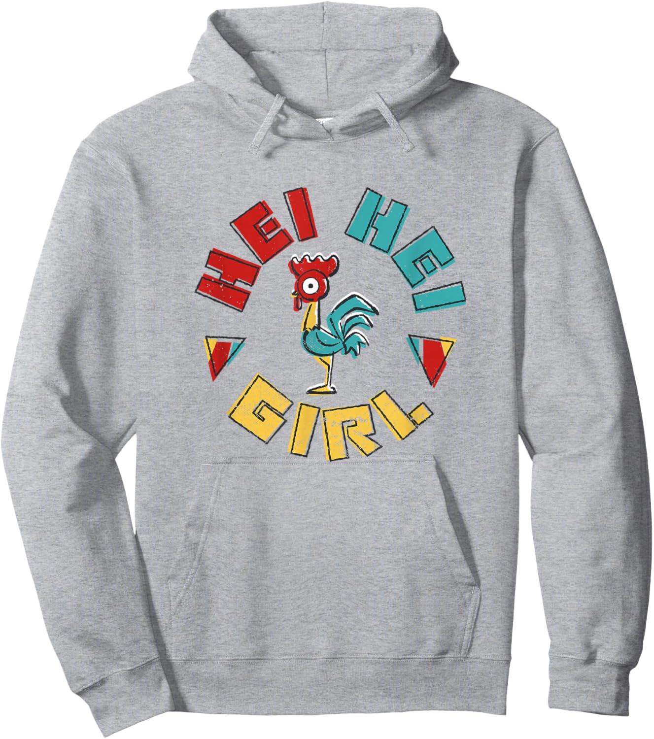 Disney Moana Hei Hei Girl Colorful Frame Big Chest Portrait Hoodie - Hoodie | Ash