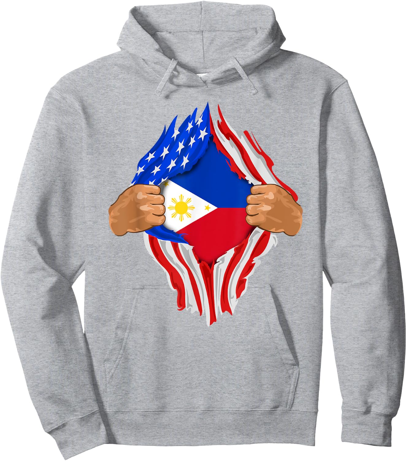 Filipino Blood Inside Me | The Philippines Flag Gift Hoodie - Hoodie | Ash