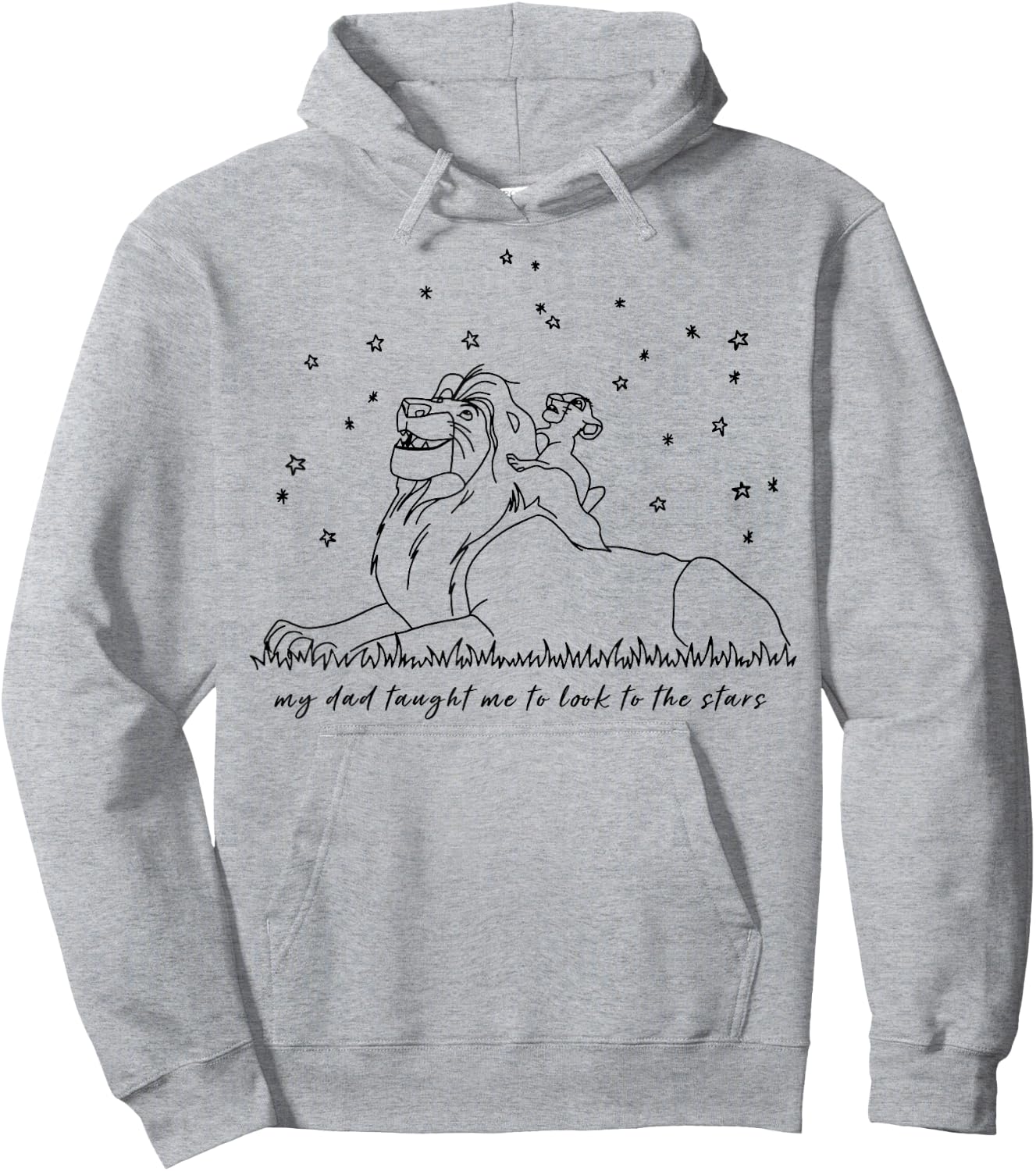 Disney The Lion King Mufasa Simba Look At The Stars Hoodie - Hoodie | Ash
