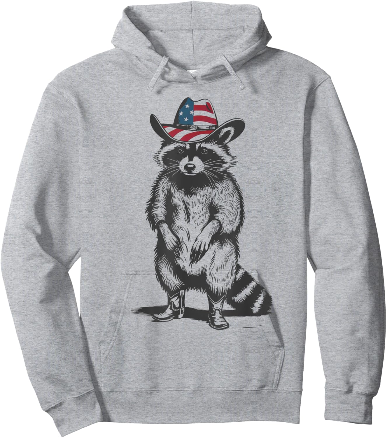 Vintage Racoon Trash Panda Cowboy Western Country Cowgirl Hoodie - Hoodie | Ash
