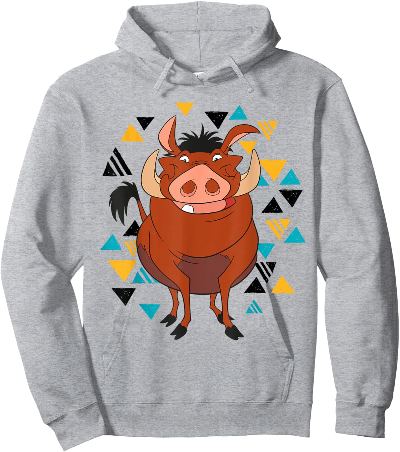 Disney The Lion King Pumbaa 90s Triangles Hoodie - Hoodie | Ash