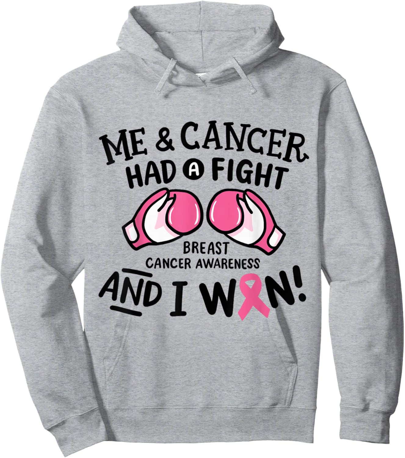 Breast Cancer Awareness I Fought Cancer & Won Pink Survivor Hoodie - Hoodie | Ash