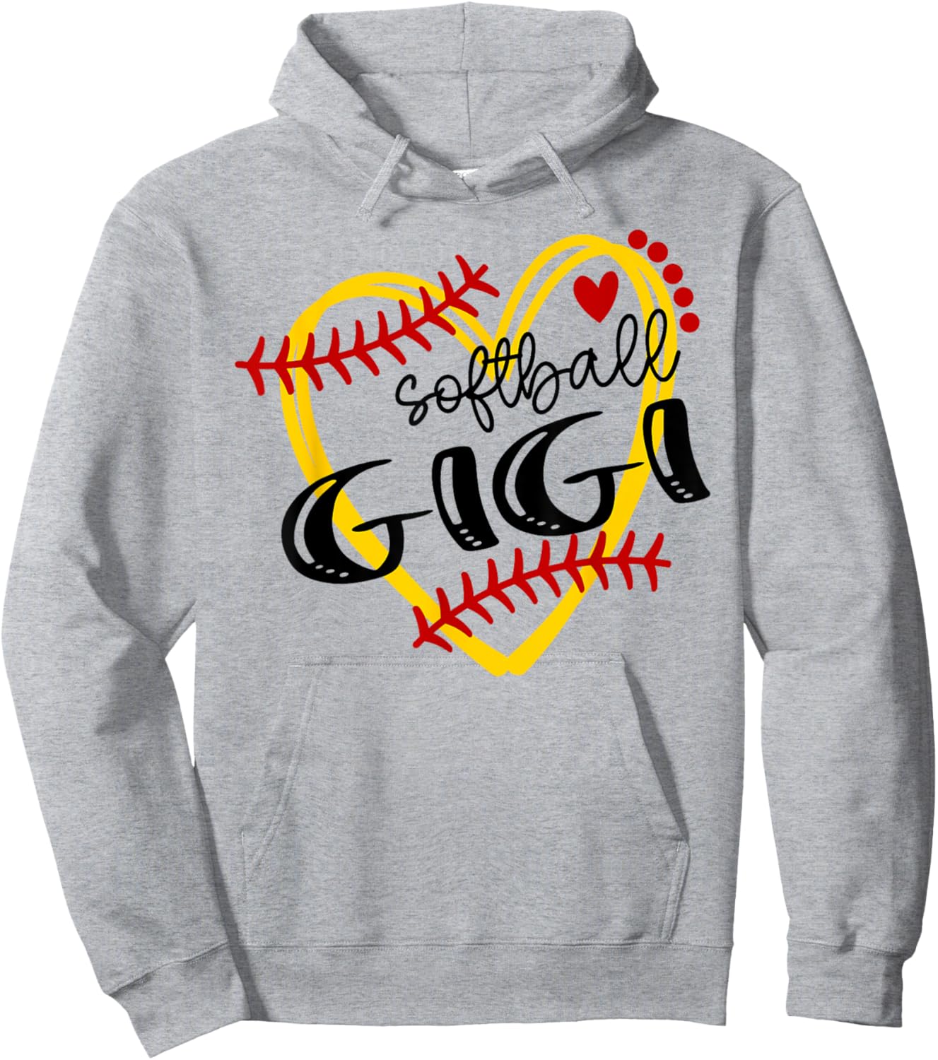 Personalized Softball Heart Cute Gigi Women Softball Hoodie - Hoodie | Ash