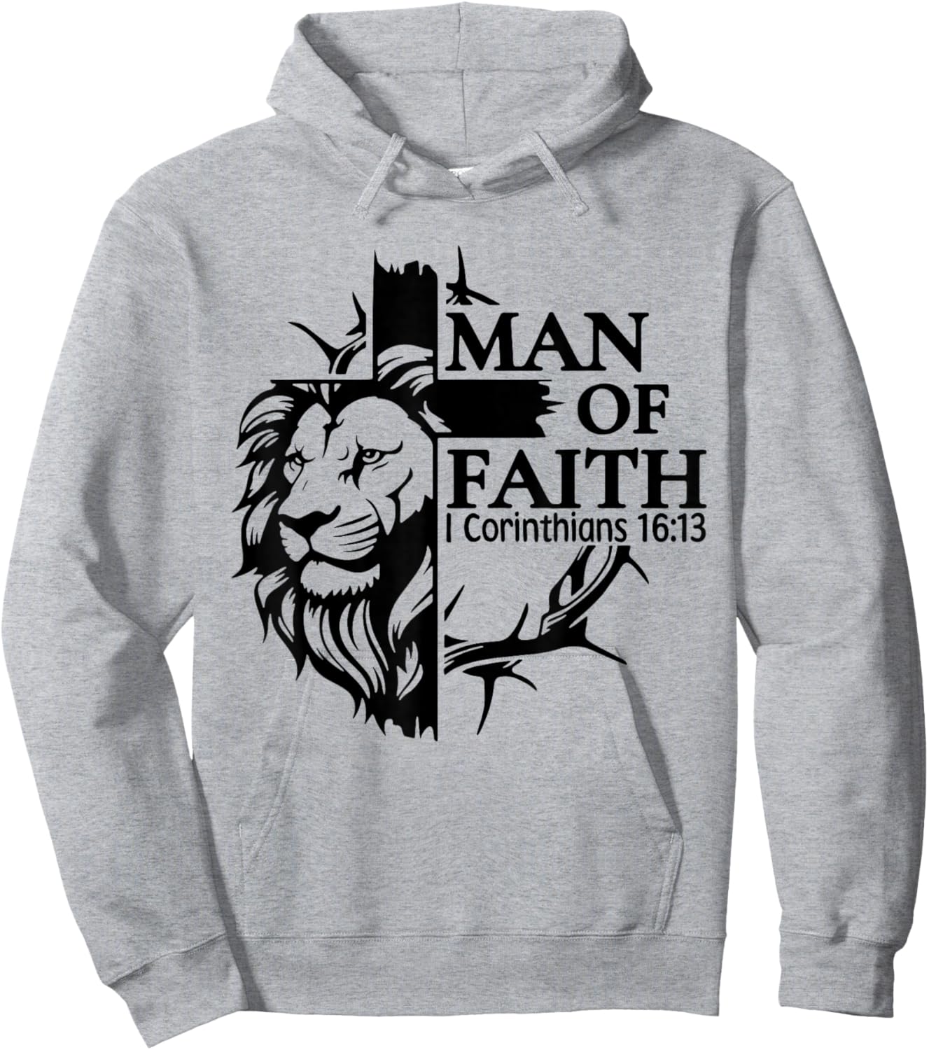 Faith, God, Religious, Man of Faith, Believe, Faith Cross Hoodie - Hoodie | Ash