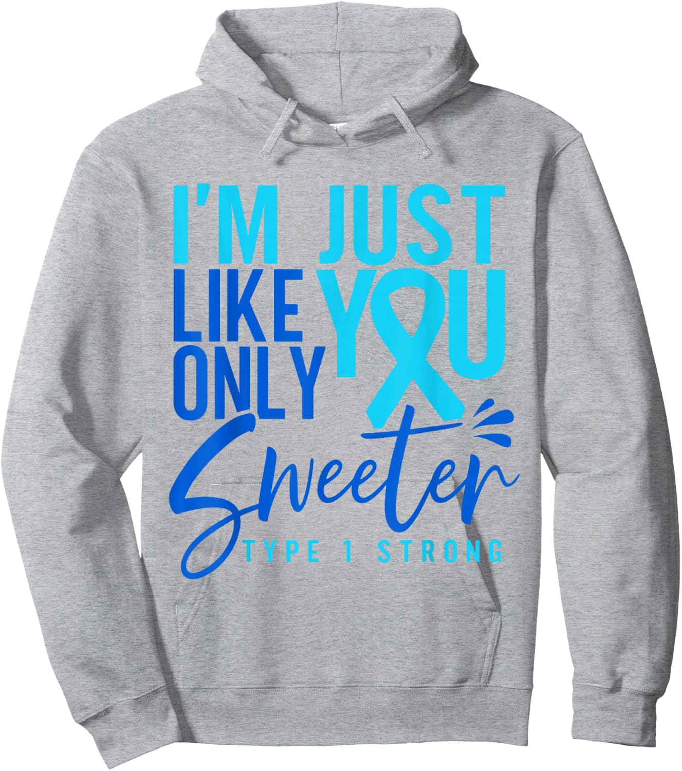 Funny Type 1 T1D Warrior Diabetes Hoodie - Hoodie | Ash