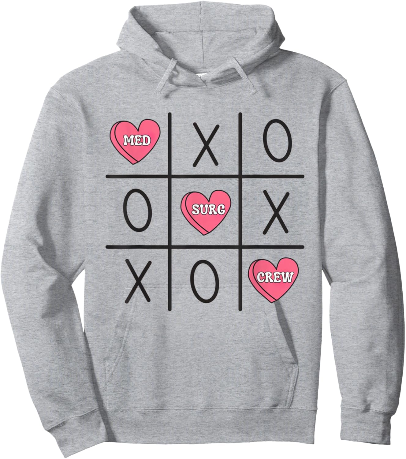 Women Med Surg Nurse Valentine's Day Medical Surgical Staff Hoodie - Hoodie | Ash