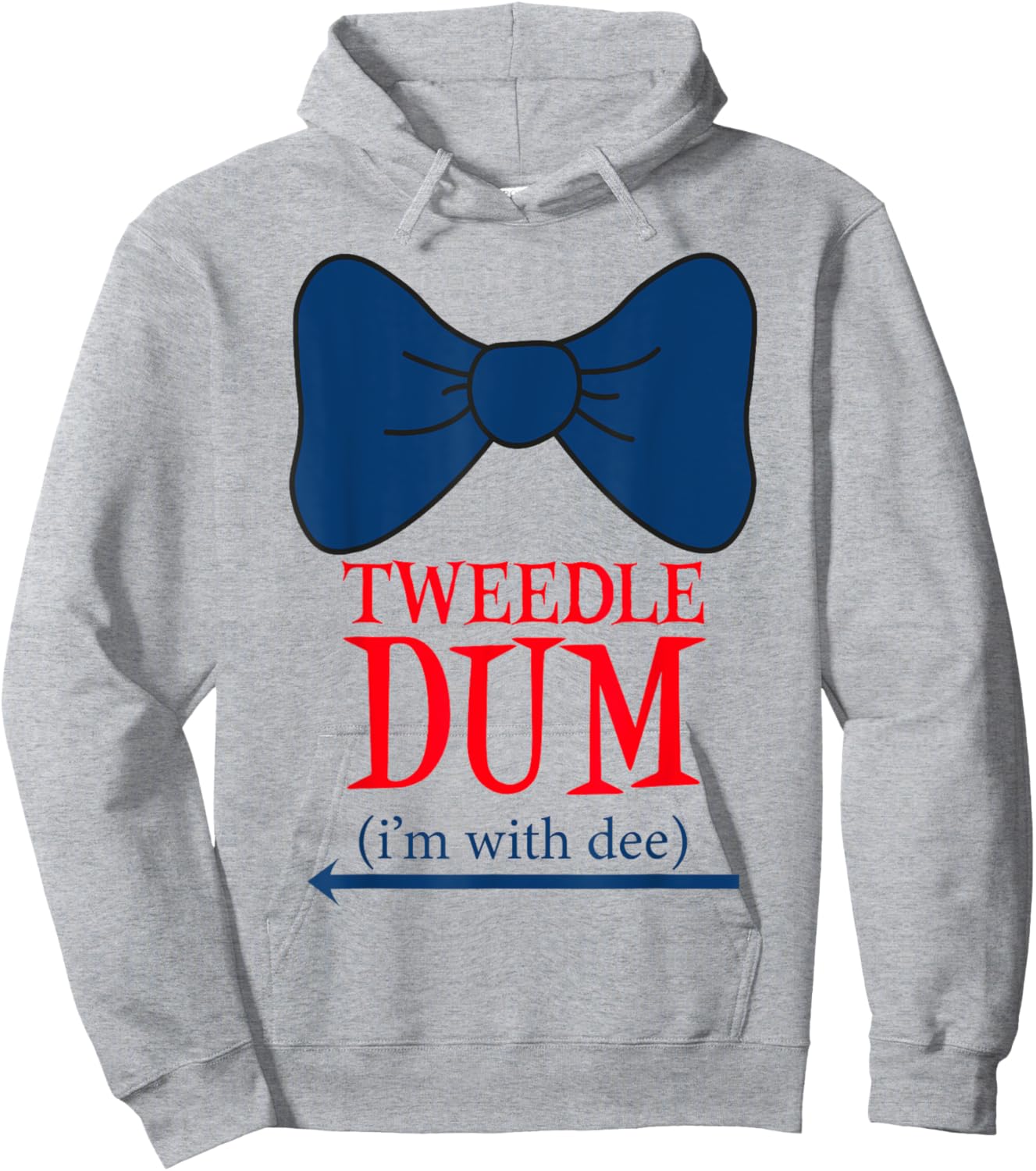 Tweedle Dum I'm With Dee - Lazy couple halloween costumes Hoodie - Hoodie | Ash