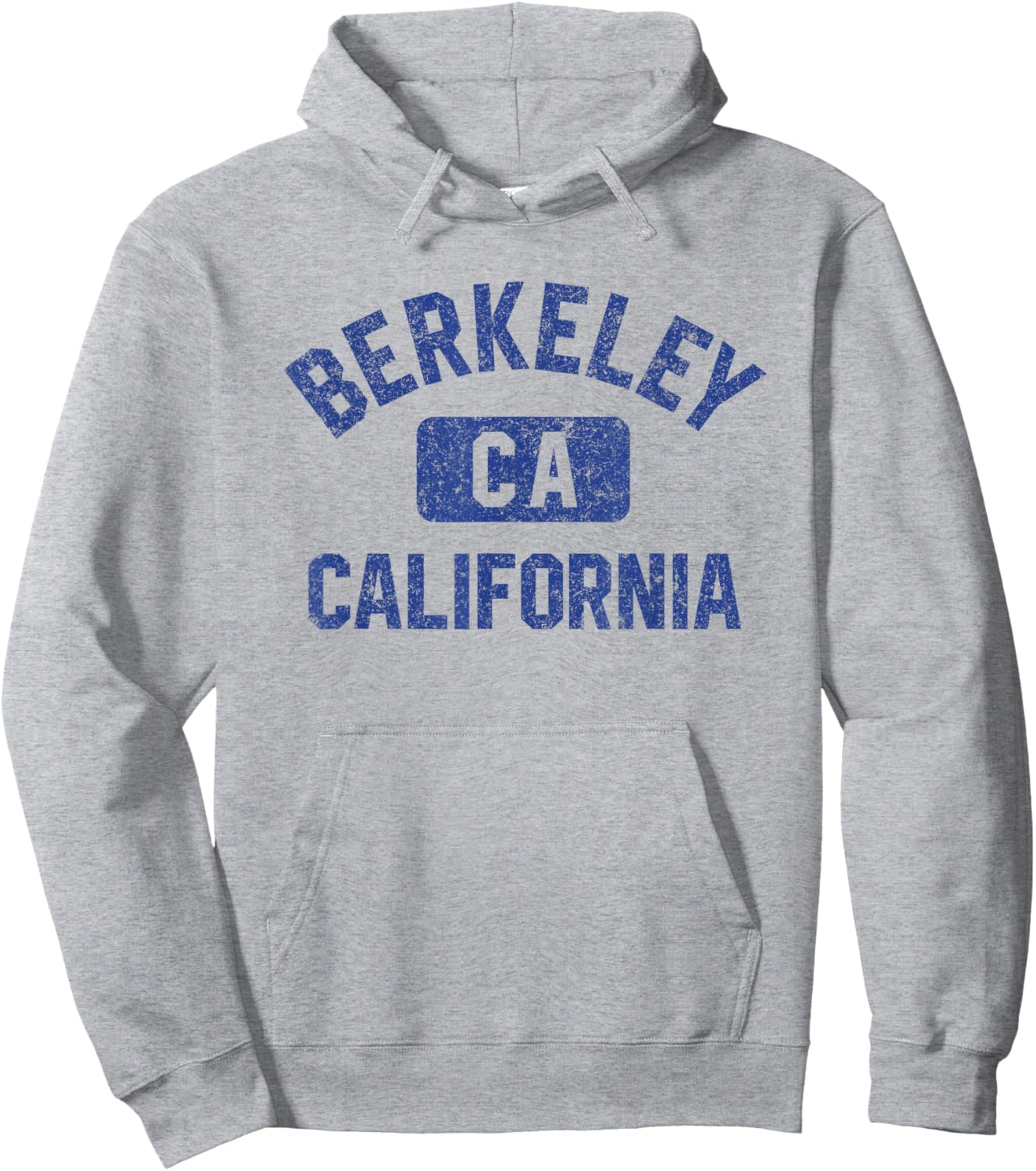 Berkeley California Gym Style Yellow w Distress Blue Print Hoodie - Hoodie | Ash