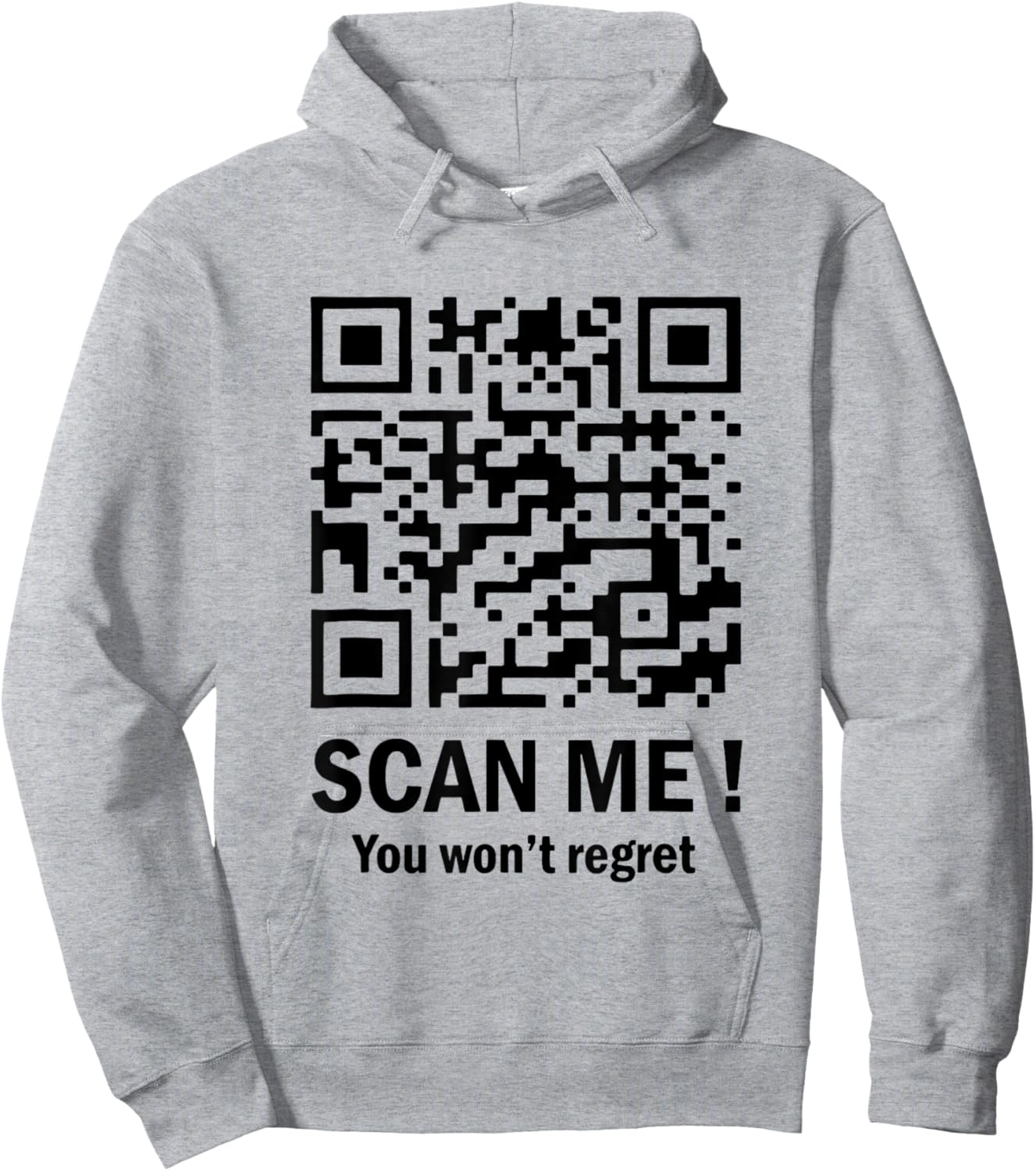 Scan Me You Won't Regret It Funny QR Trump Dance Code Hoodie - Hoodie | Ash